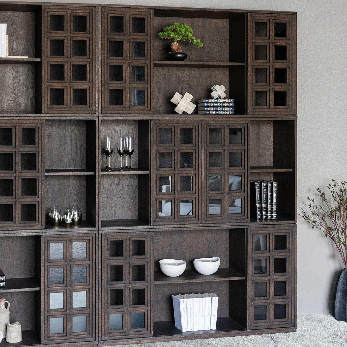 Rocco Japanese Style Wabi-Sabi Bookshelf & Large Shelving Unit - Shelves - WS Living Furniture Furniture Store in Dubai