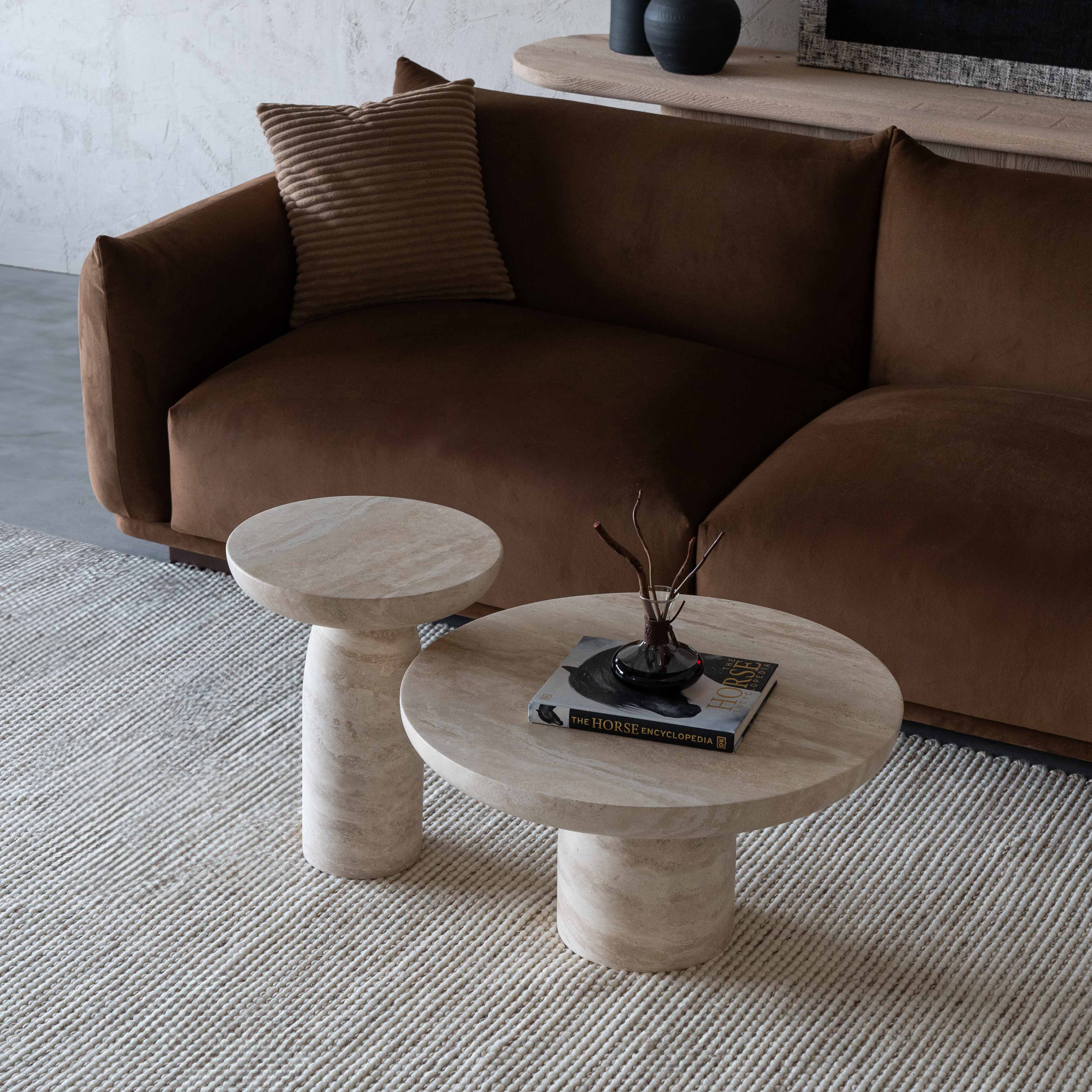 Rodha Modern Beige Natural Marble Coffee Table | Center Table - Coffee Tables - WS Living Furniture Furniture Store in Dubai