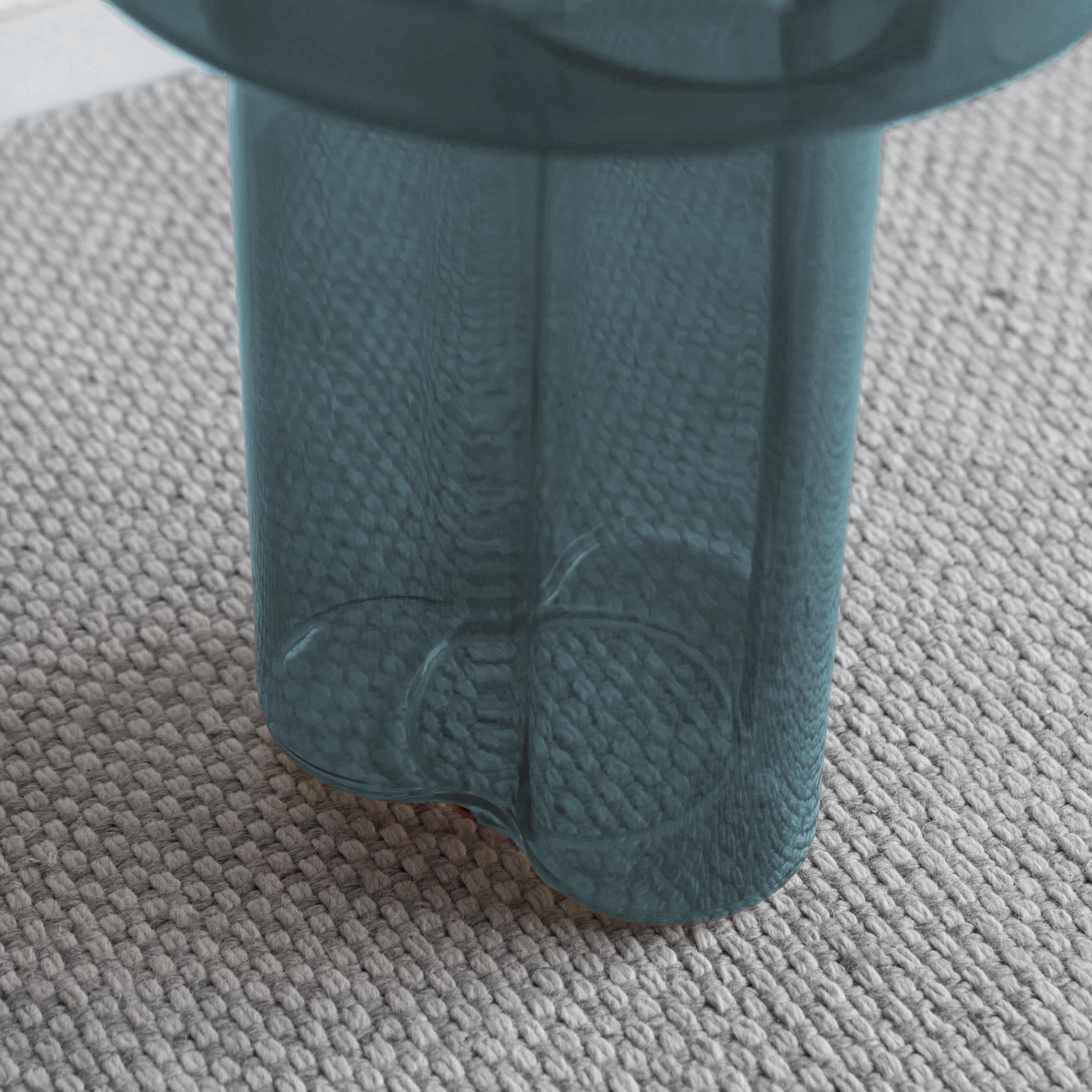 Lunaria Green Modern Glass Side Table