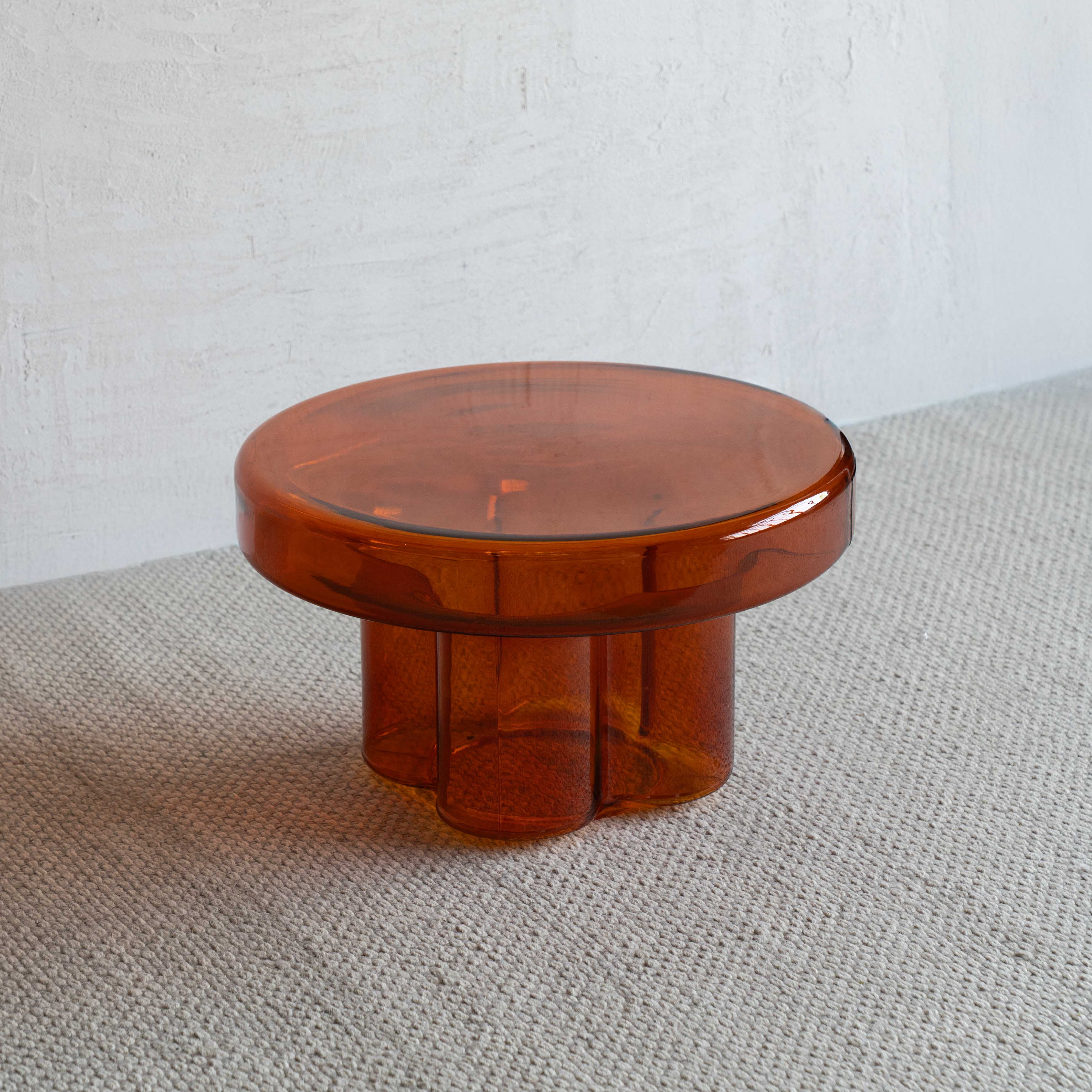 Lunaria Amber Modern Glass Coffee Table