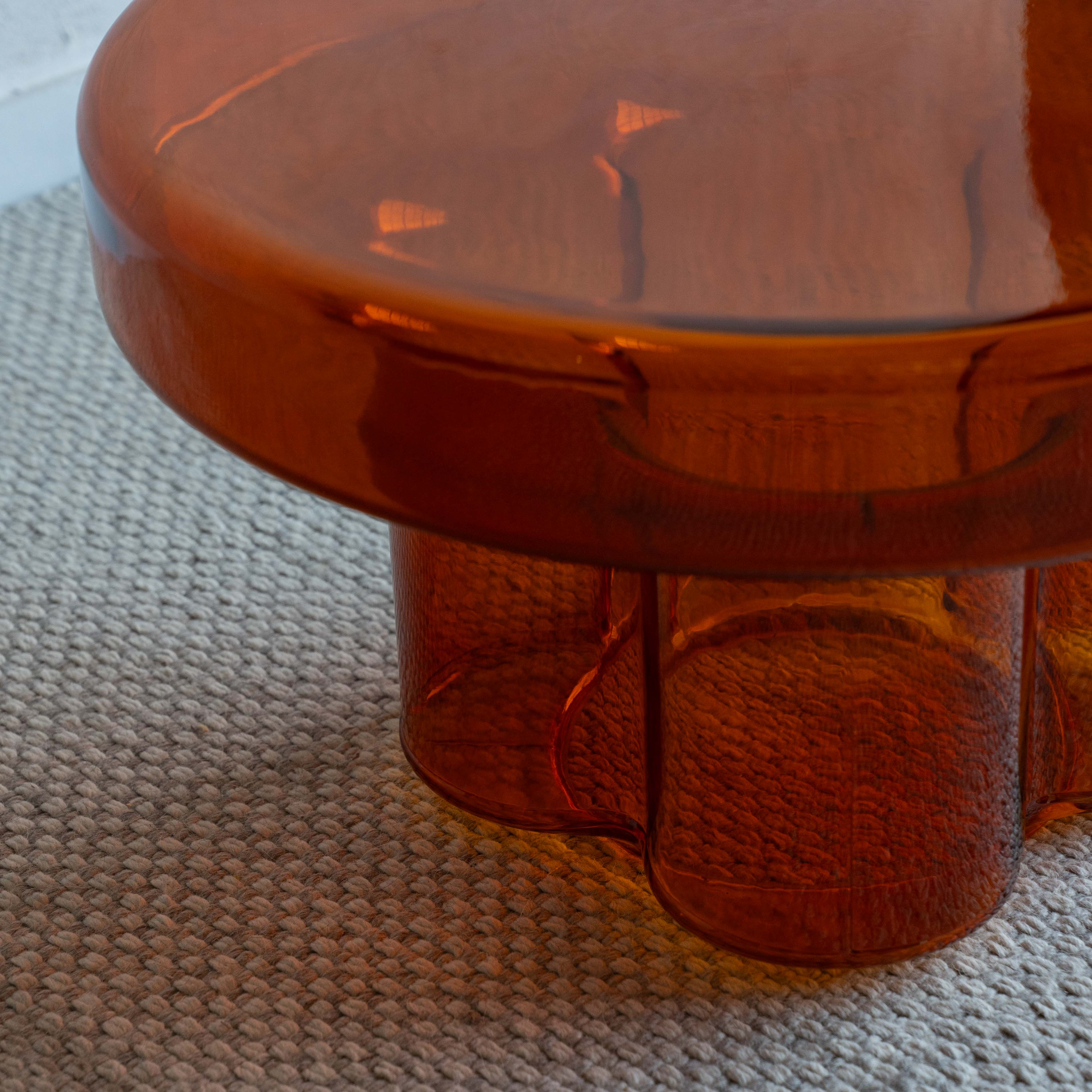 Lunaria Amber Modern Glass Coffee Table
