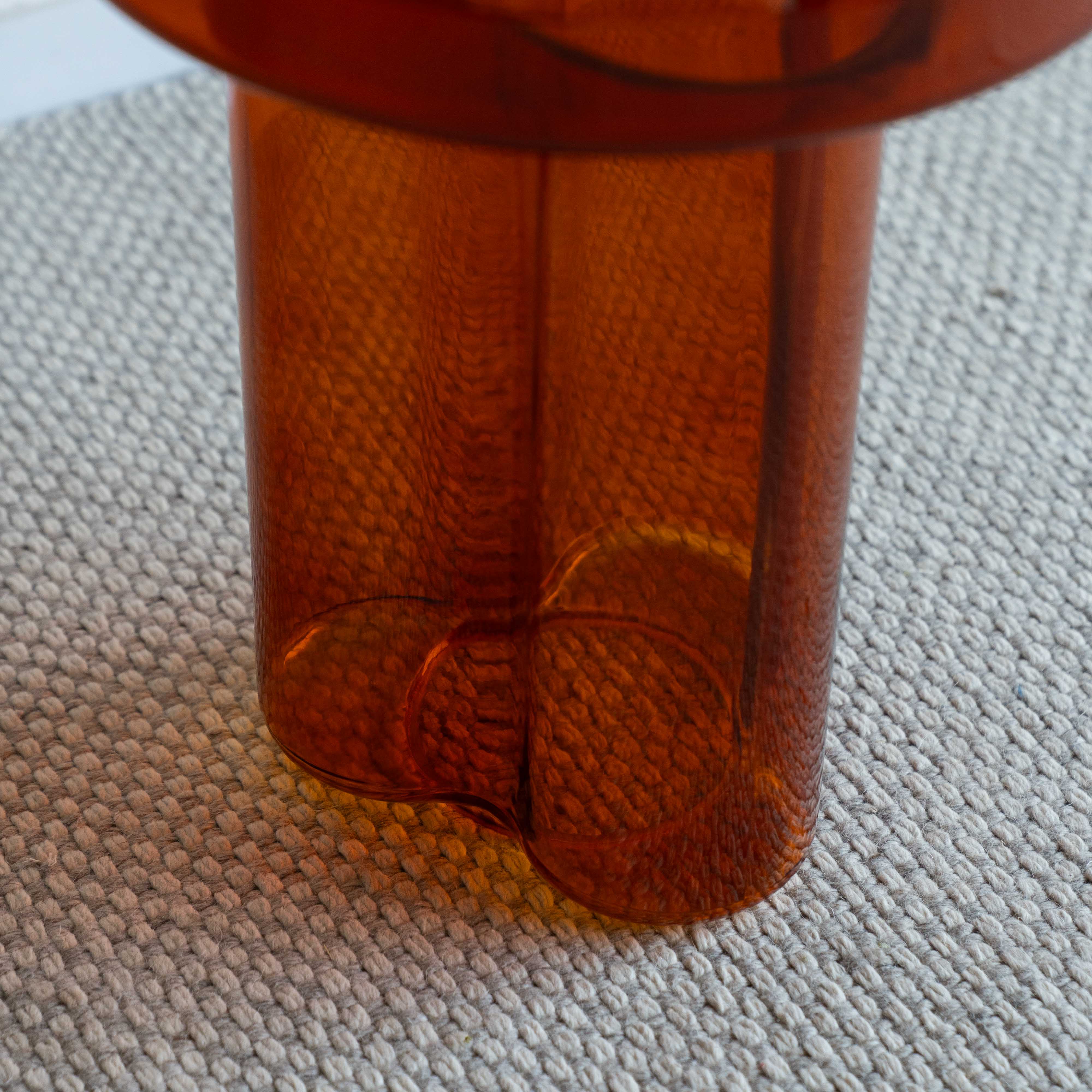 Lunaria Amber Modern Glass Side Table