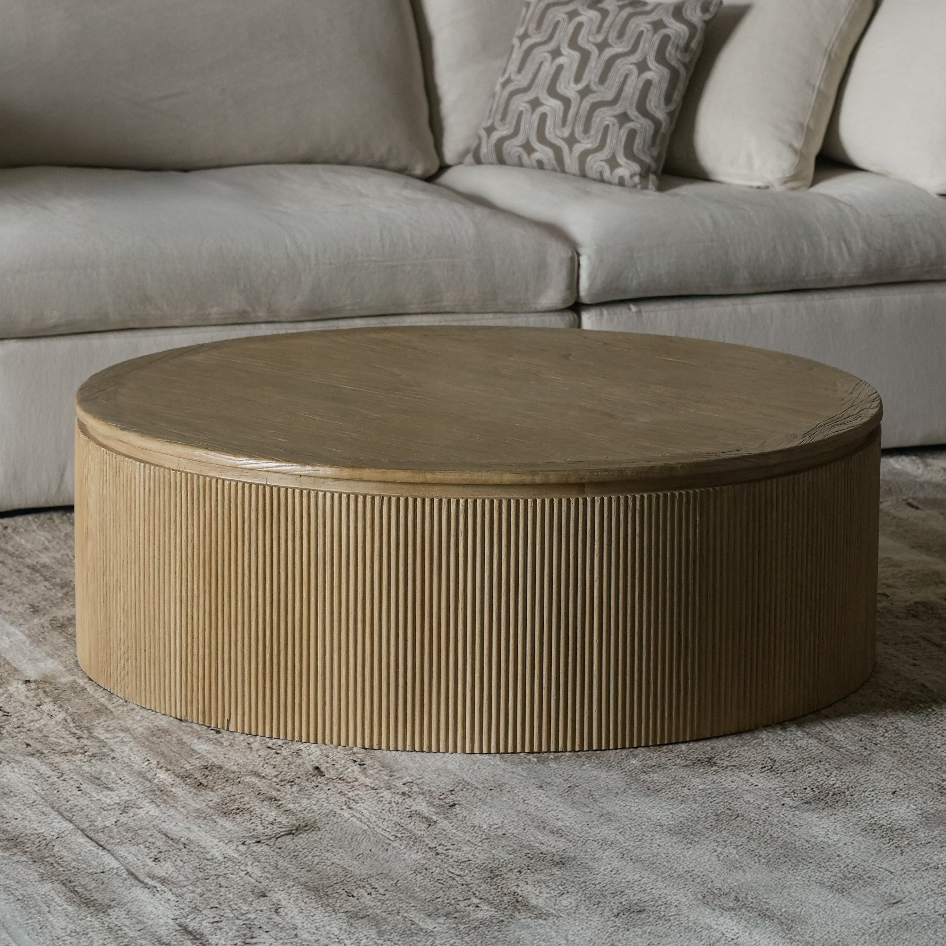 Tarin Elm Wood Round Coffee Table