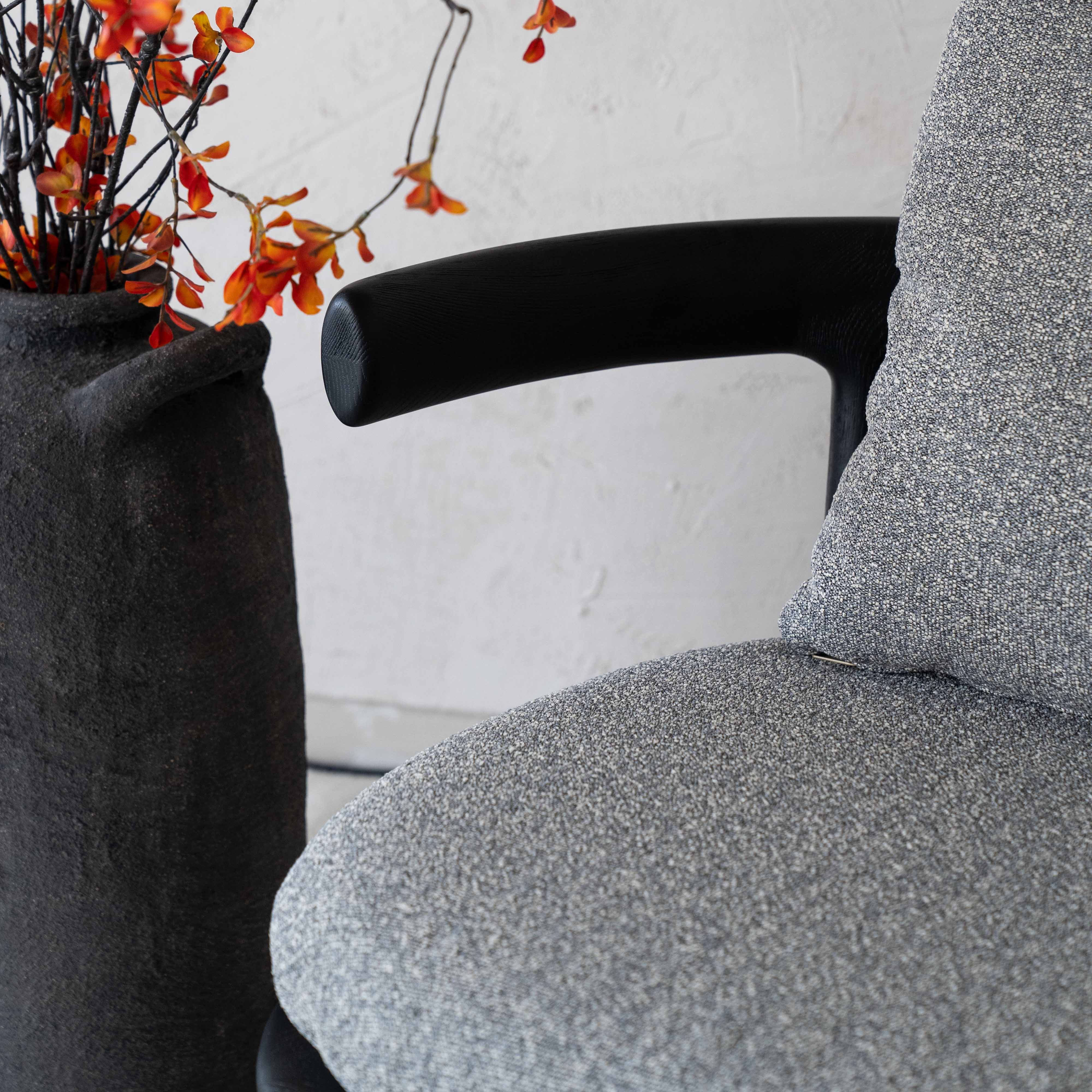 Rowan Modern Solid Ash Wood Black Arm Chair - Arm chair - WS Living Furniture Furniture Store in Dubai