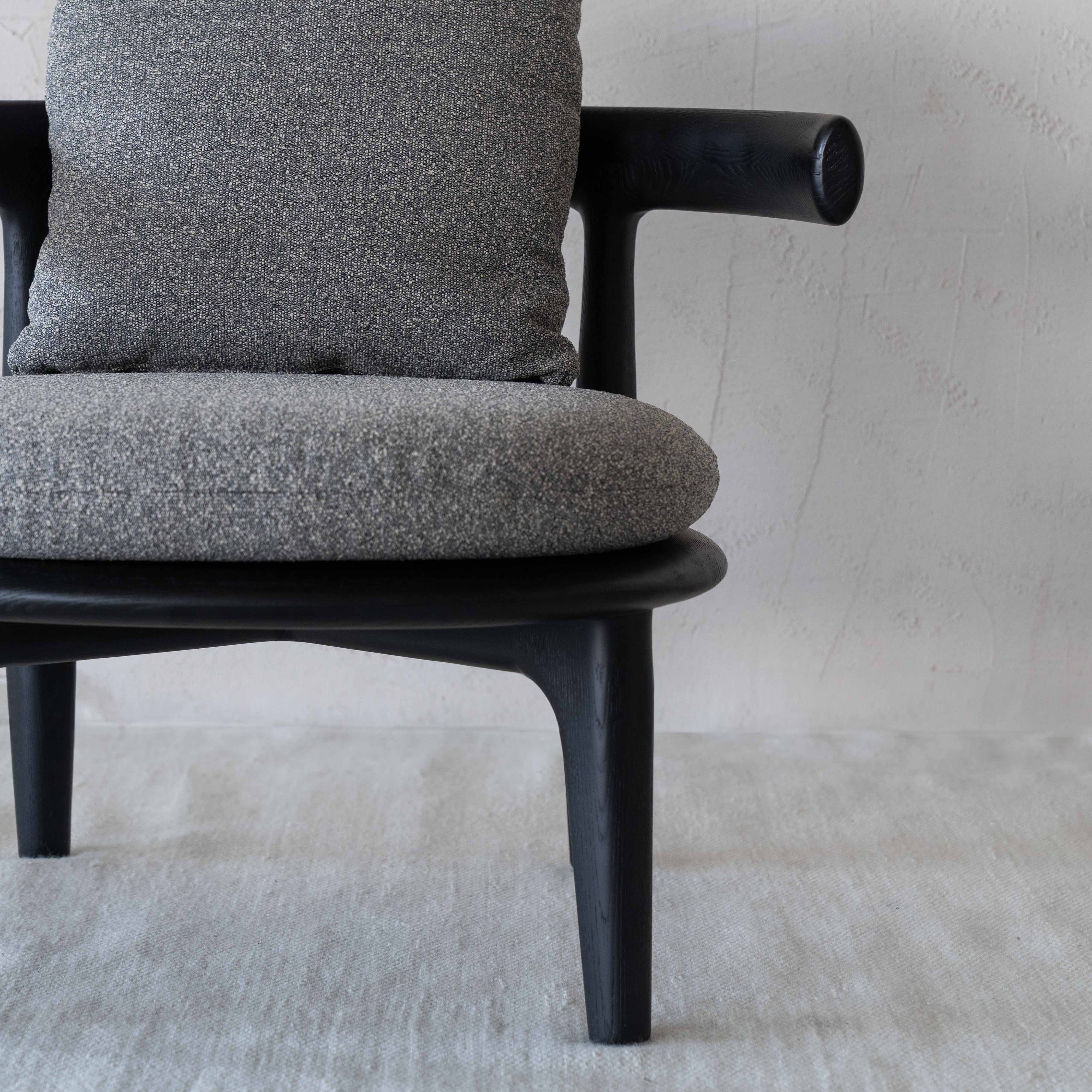 Rowan Modern Solid Ash Wood Black Arm Chair - Arm chair - WS Living Furniture Furniture Store in Dubai