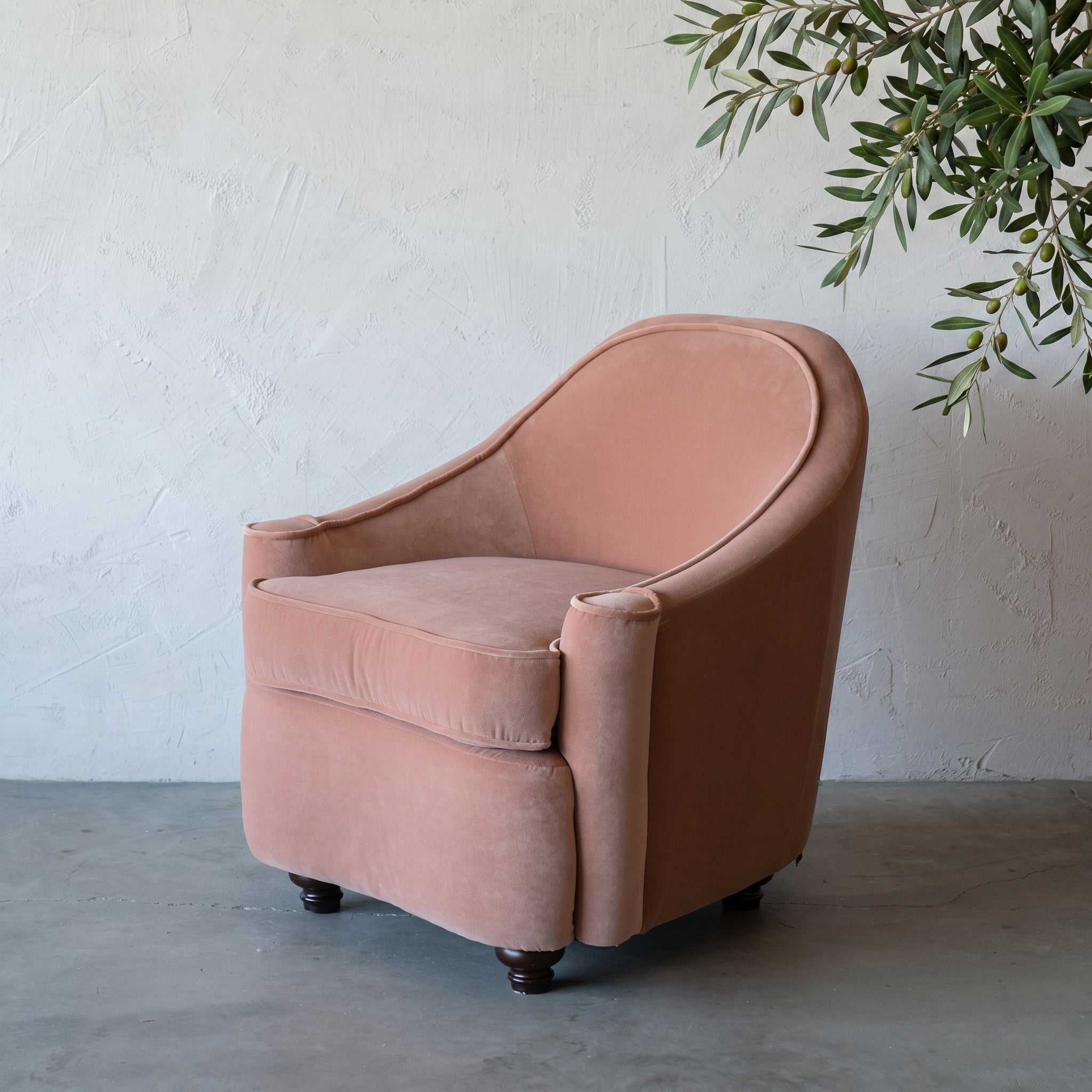 Royale Cozy Modern Lounge Chair - PEACH