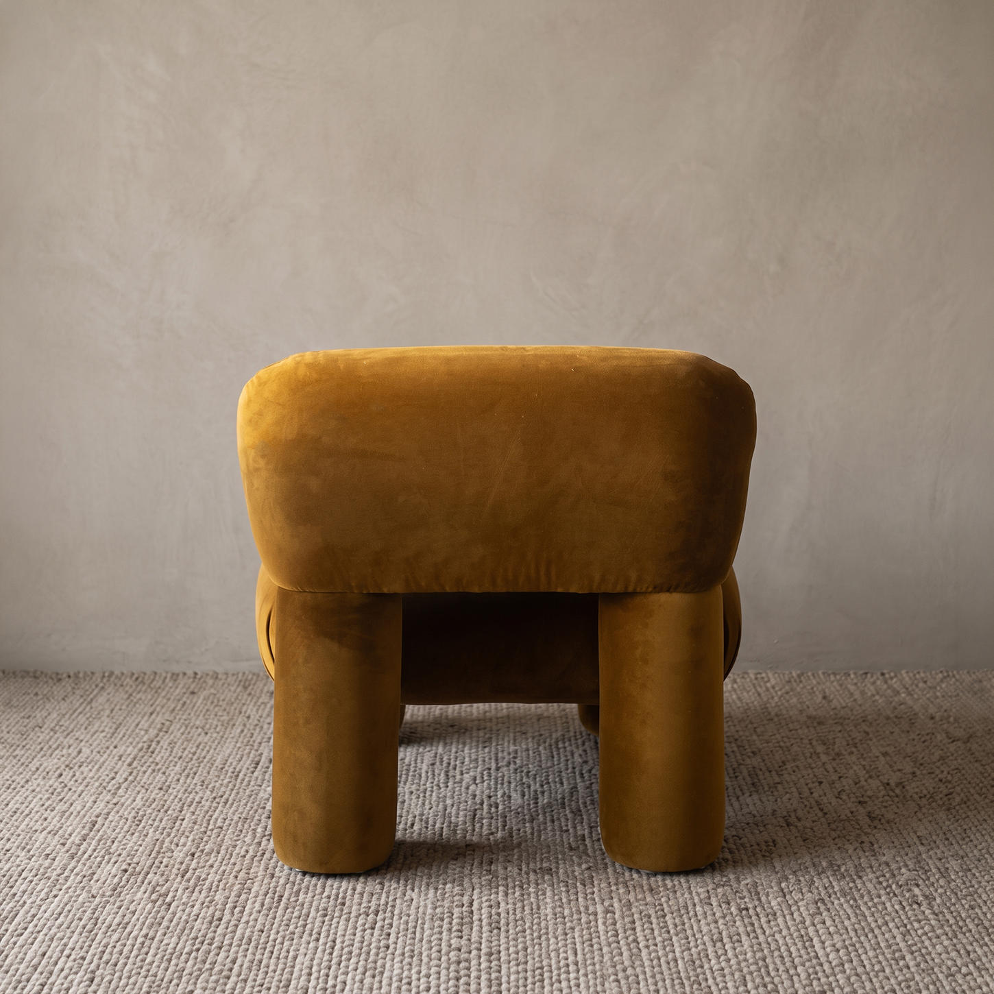 Velluto 1970s Italian Style Low Lounge Chair - MUSTARD
