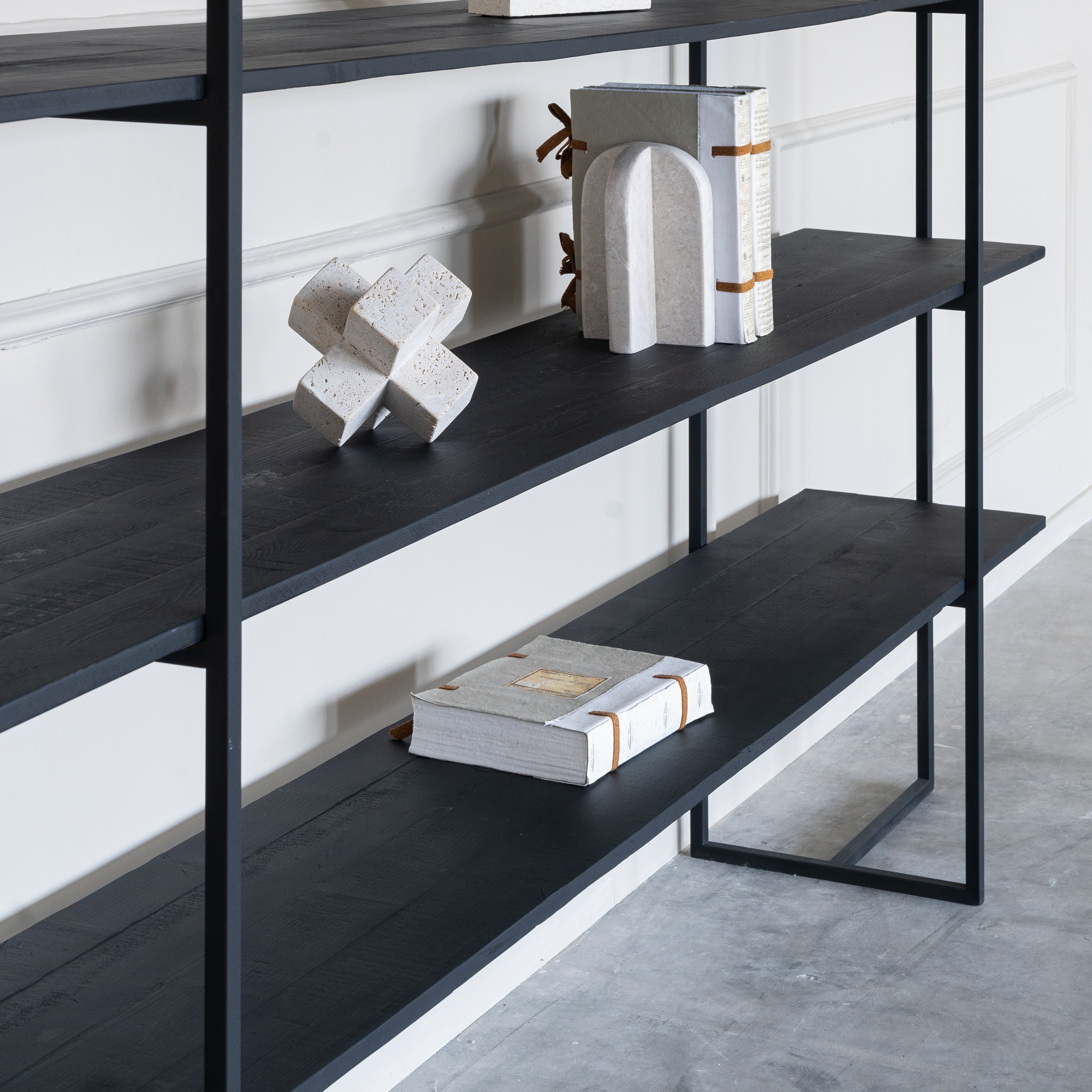 Tokyo Long Wooden Shelf With Steel Frame - Shelves - WS Living Furniture  Furniture Store in Dubai