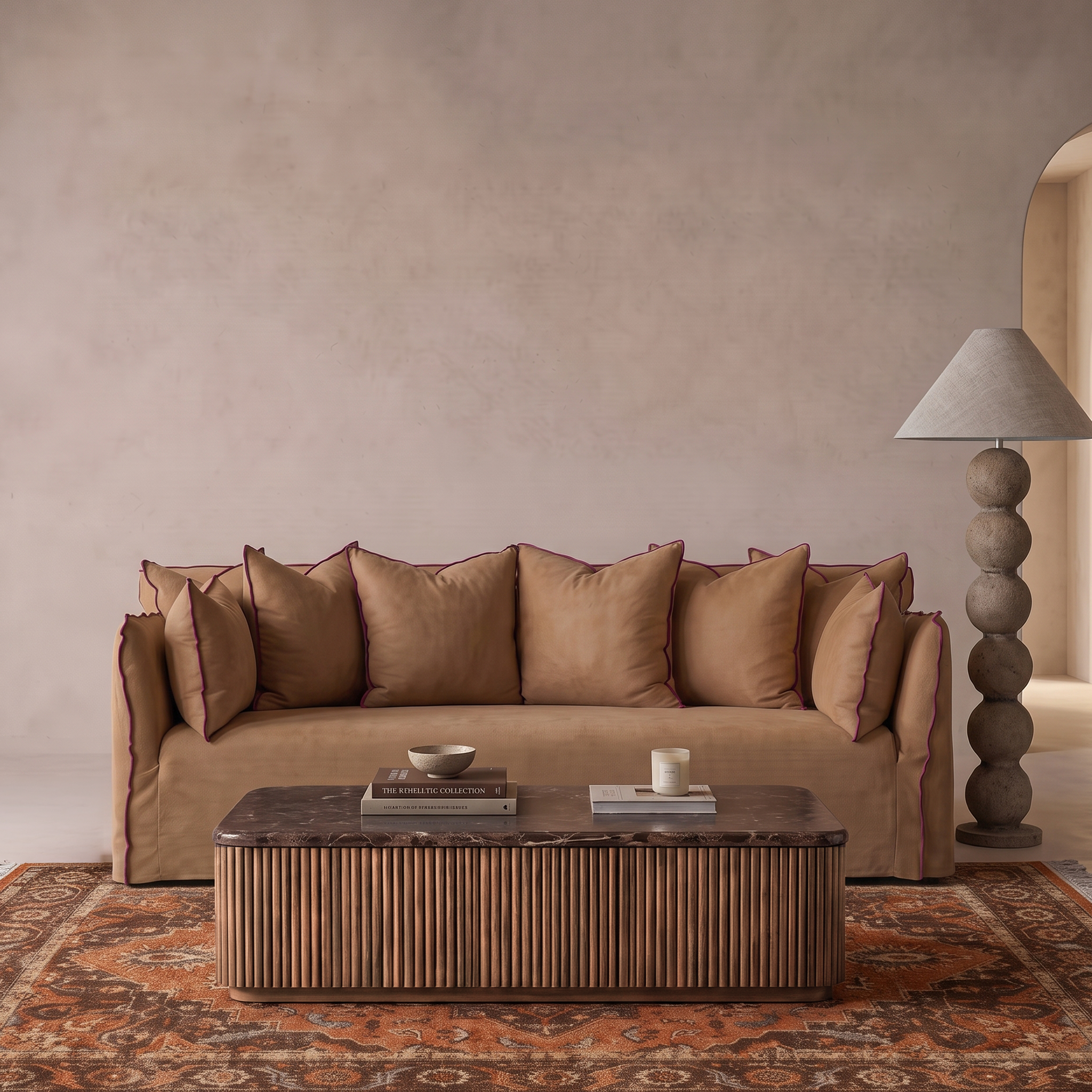 Sophie Modern 3 seater Sofa - Warm Camel