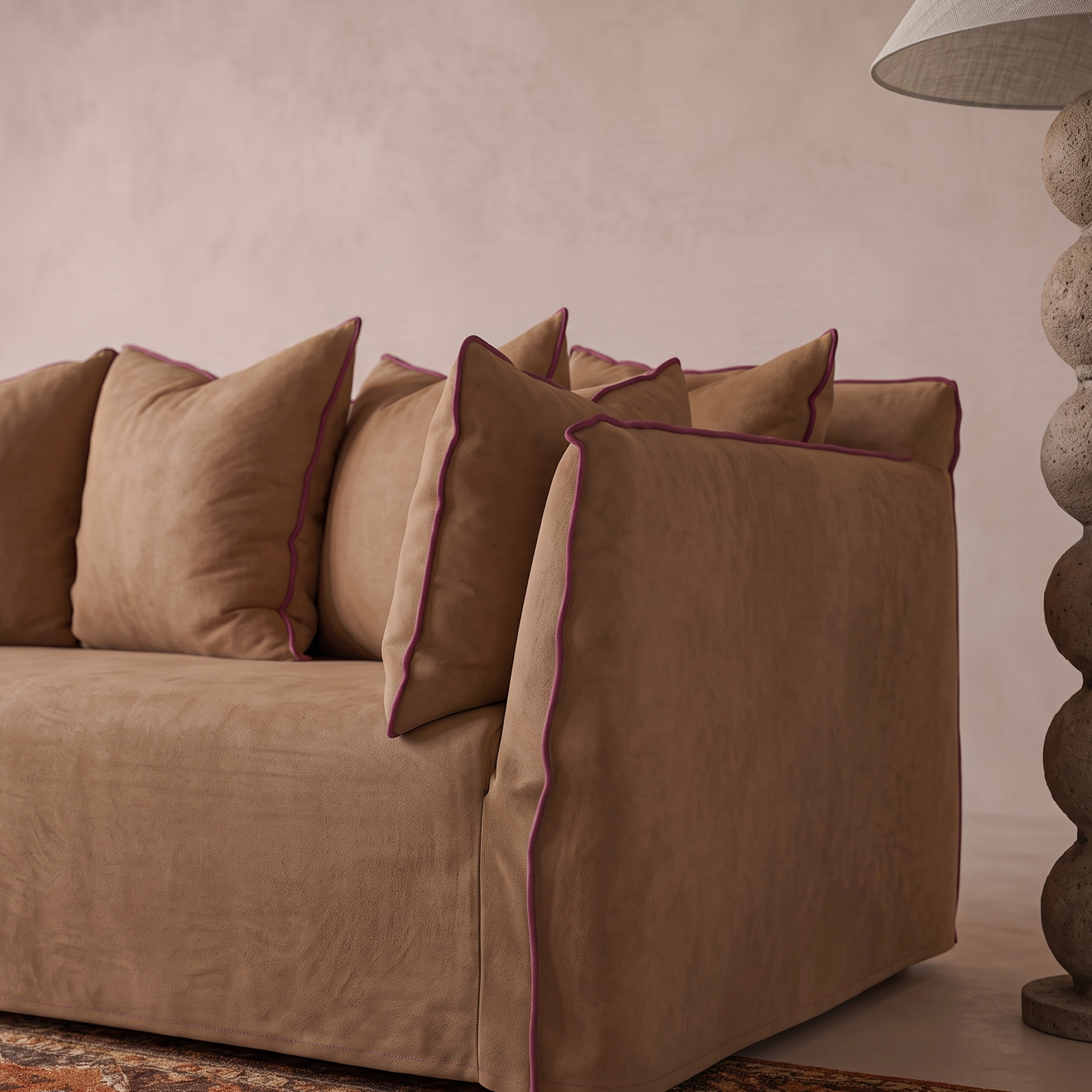 Sophie Modern 3 seater Sofa - Warm Camel