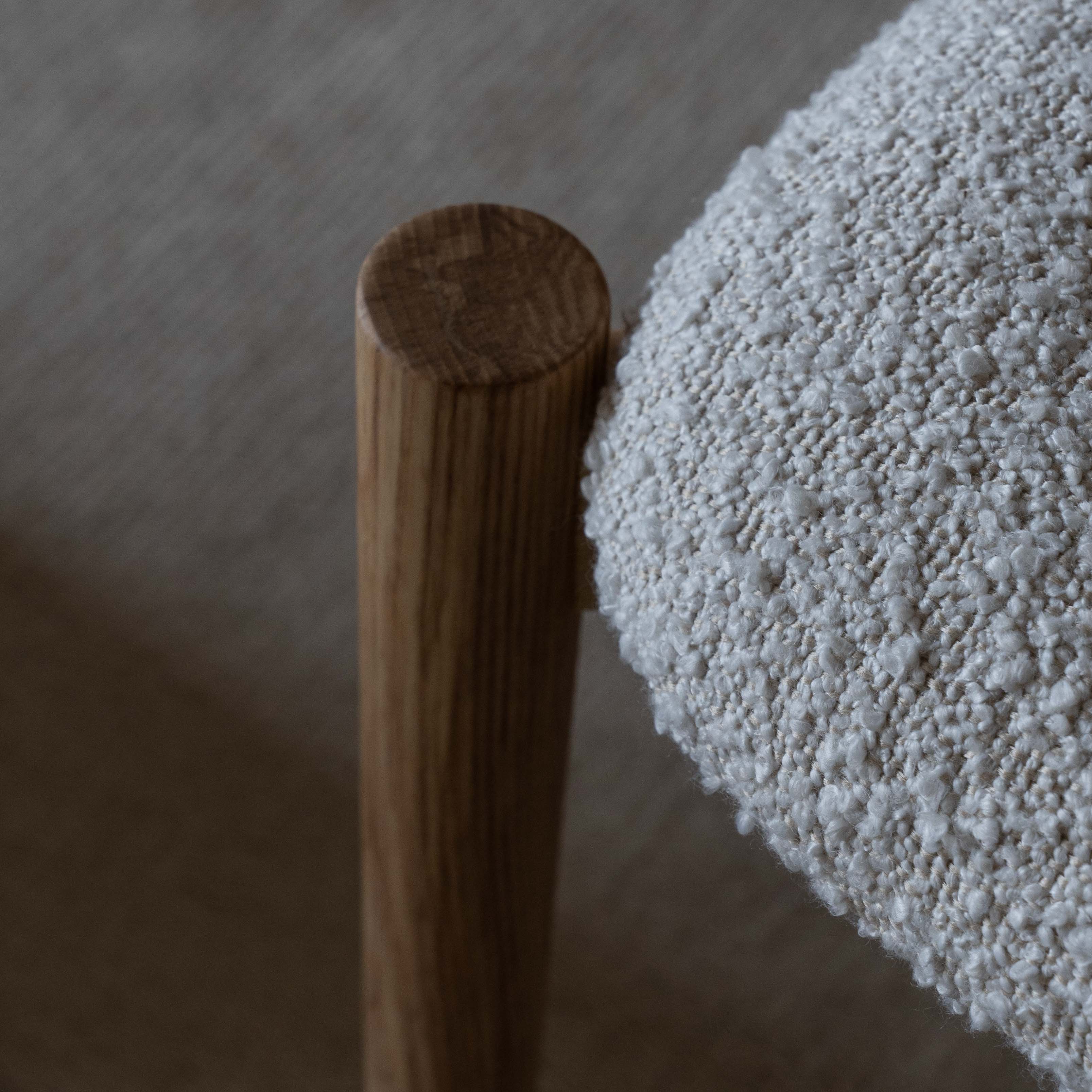 Sandro Natural Wood Modern Boucle Dining Chair - Dining Chairs - WS Living Furniture  Furniture Store in Dubai