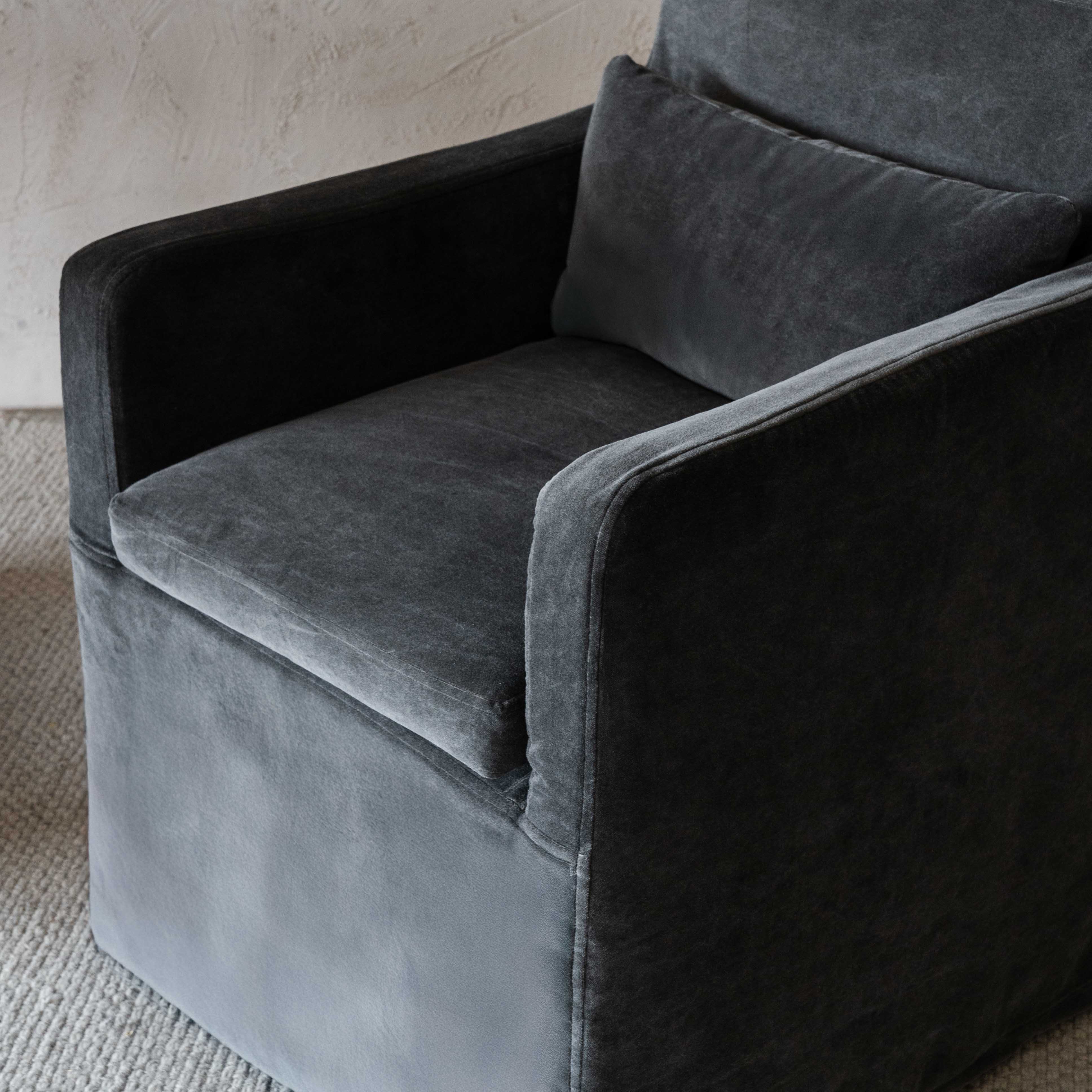 Sculpt Armrest Velvet and Wood Dining Chair - Dining Chairs - WS Living Furniture  Furniture Store in Dubai