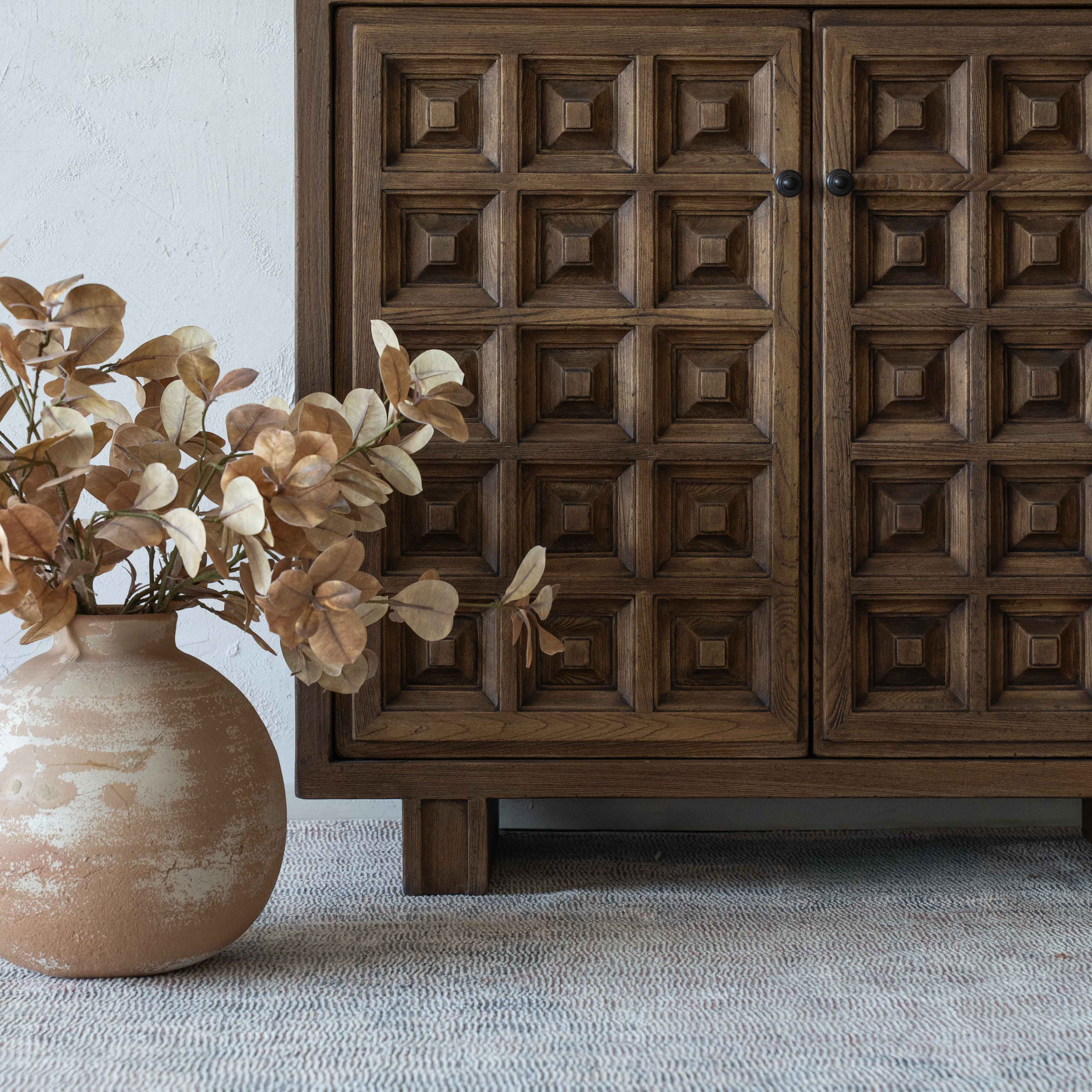 Sett Natural Wood Artisan Cabinet & Bar Counter - GA67-A - Shelves - WS Living Furniture Furniture Store in Dubai