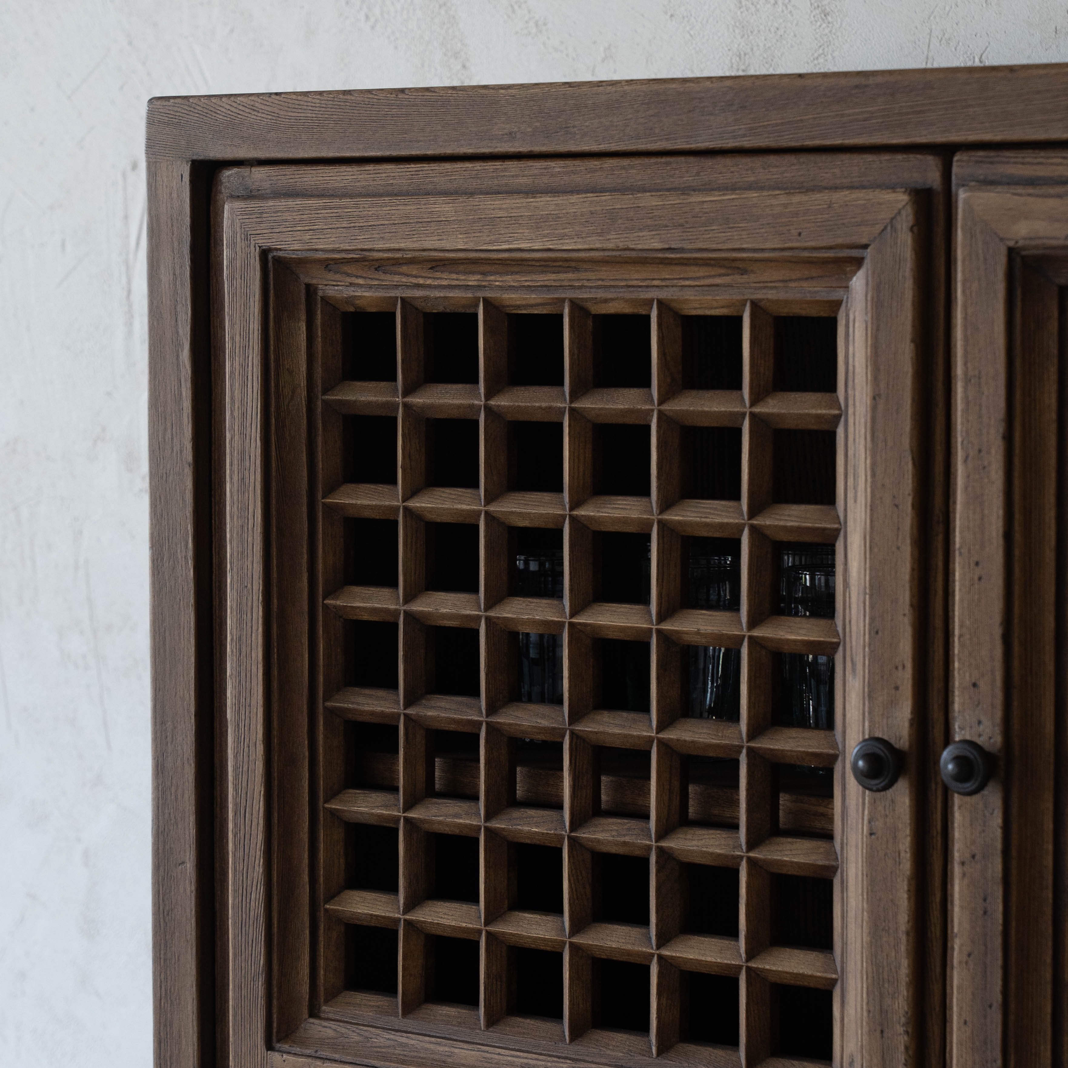 Sett Natural Wood Artisan Cabinet & Bar Counter - GA67-A - Shelves - WS Living Furniture Furniture Store in Dubai