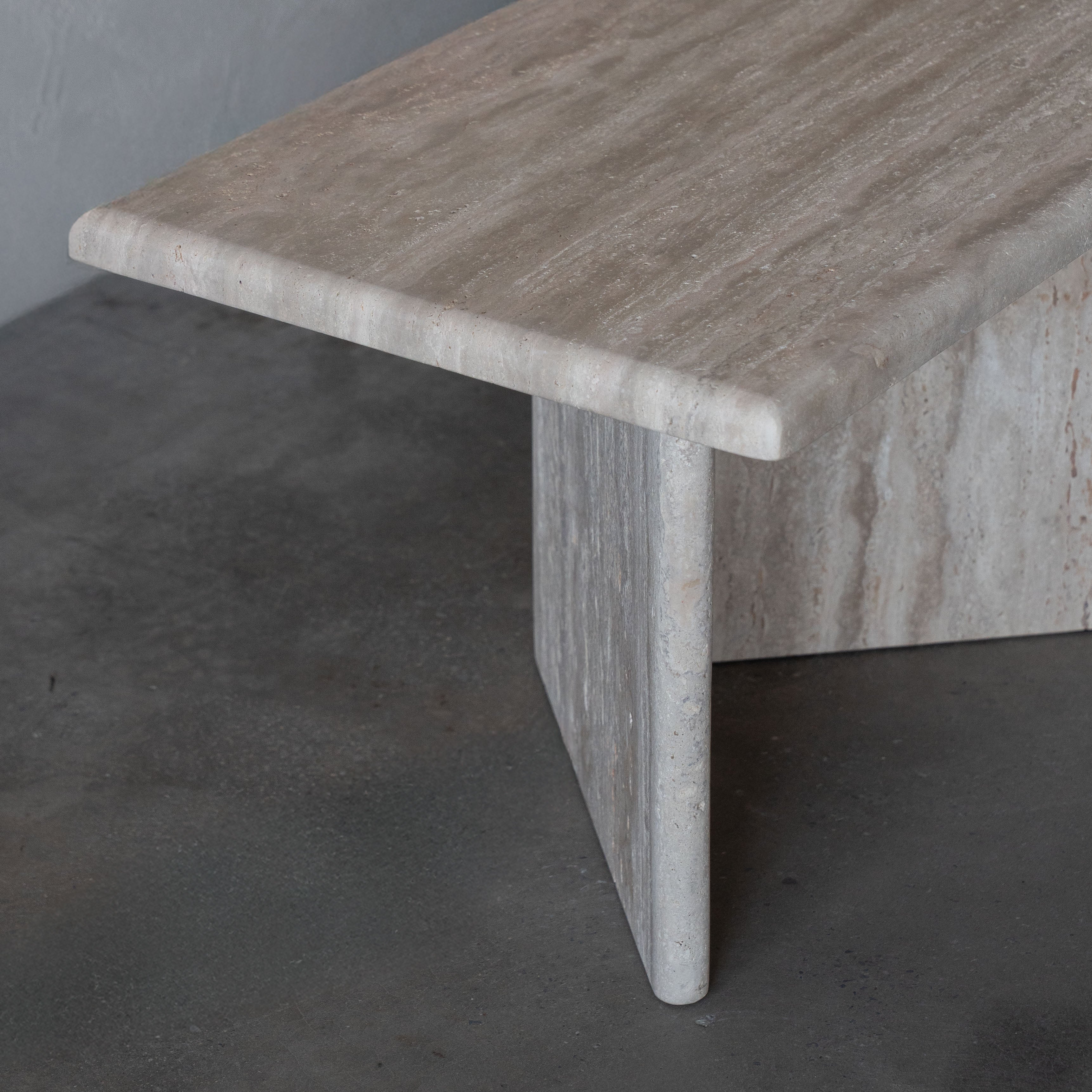 Cara T-Base Travertine Marble Side Table