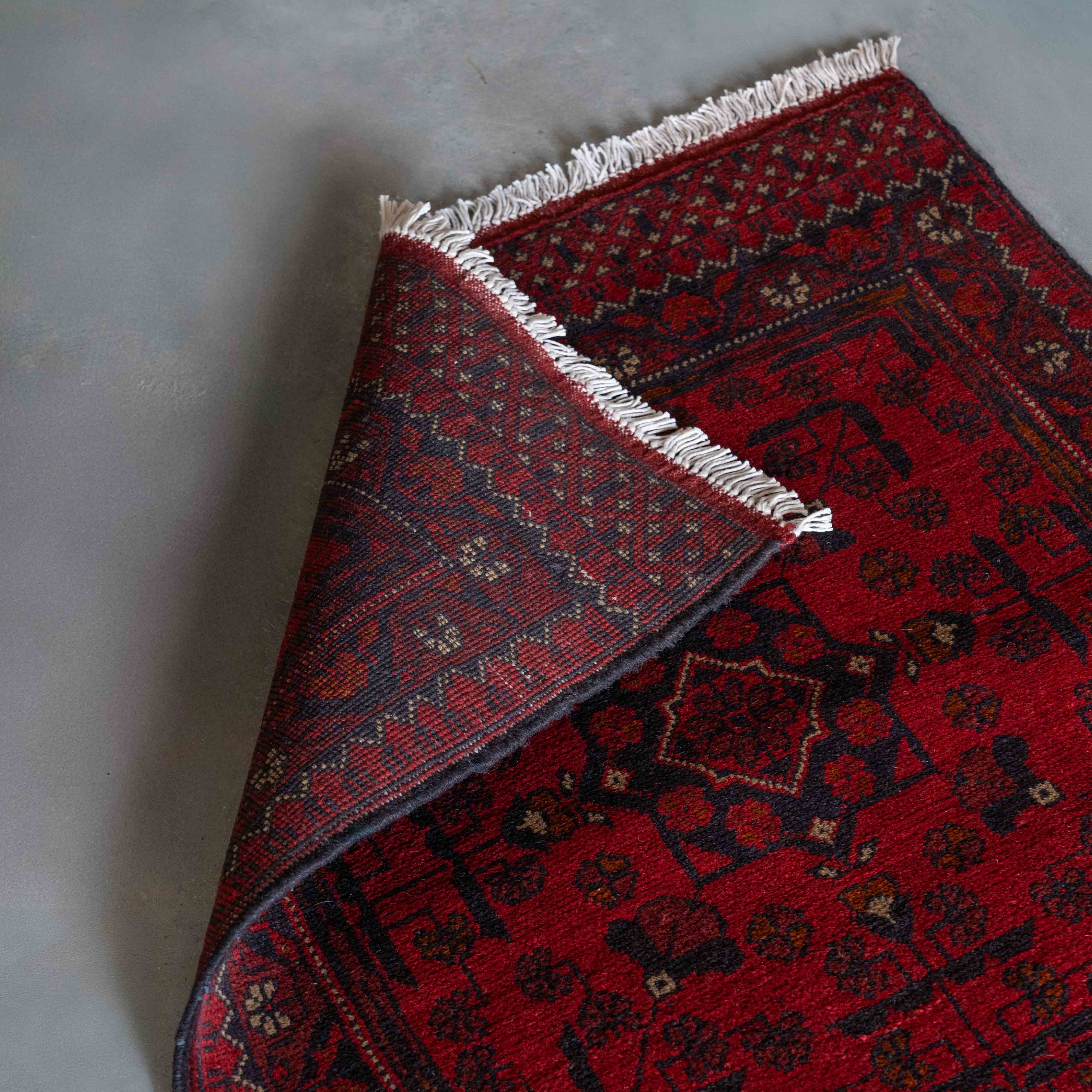 Silken Weave Runner Handcrafted Red Vintage Style Wool Afghan Rug - Rug - WS Living Furniture Furniture Store in Dubai