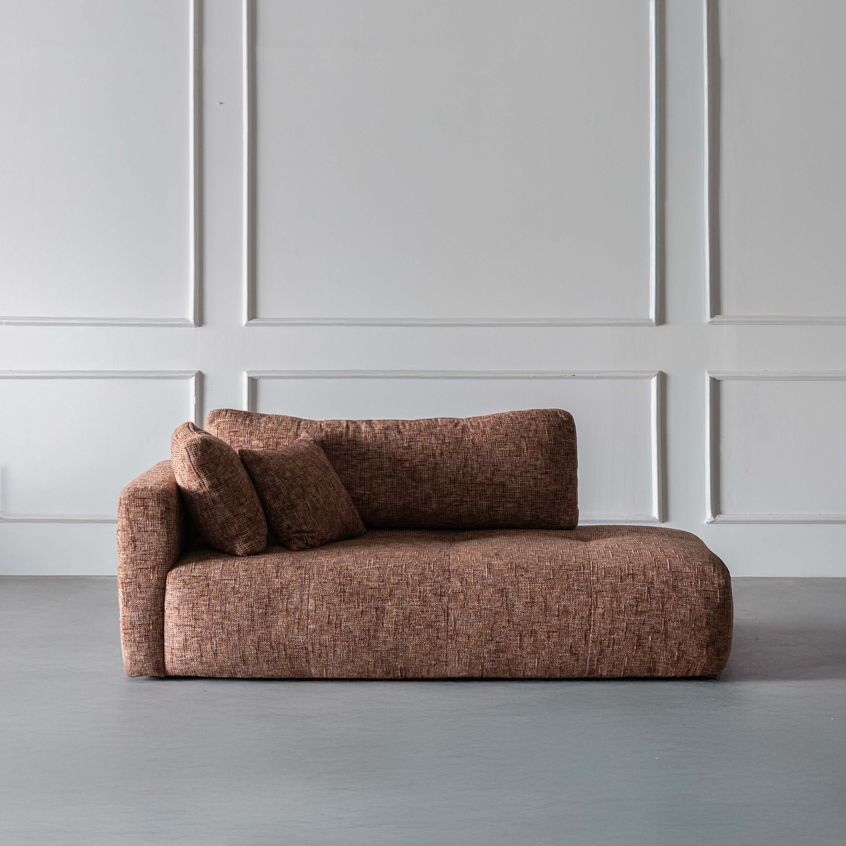 Sky Modern 2 Seater Chaise Sofa - Orange - Sofa - WS Living Furniture Furniture Store in Dubai