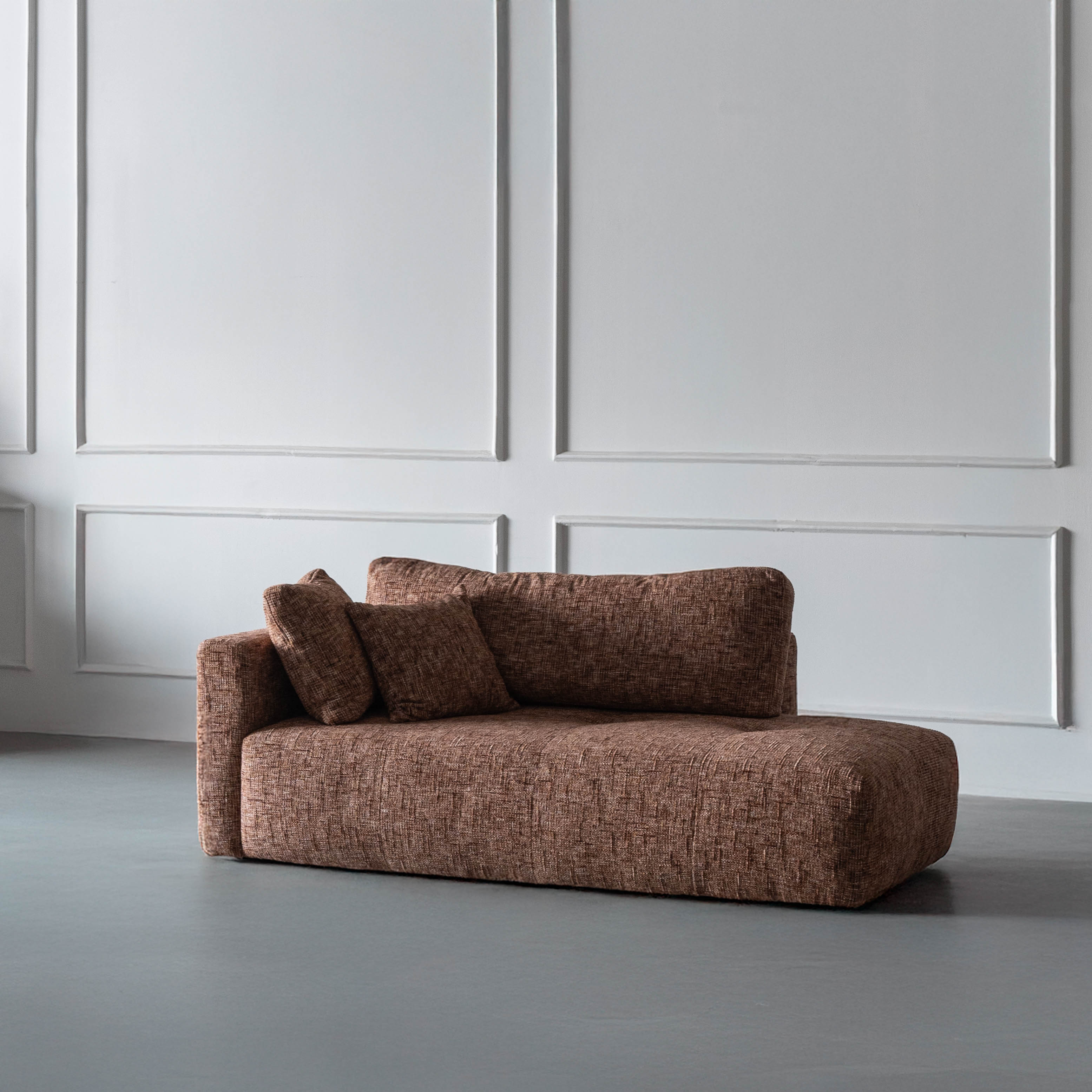Sky Modern 2 Seater Chaise Sofa - Orange - Sofa - WS Living Furniture Furniture Store in Dubai