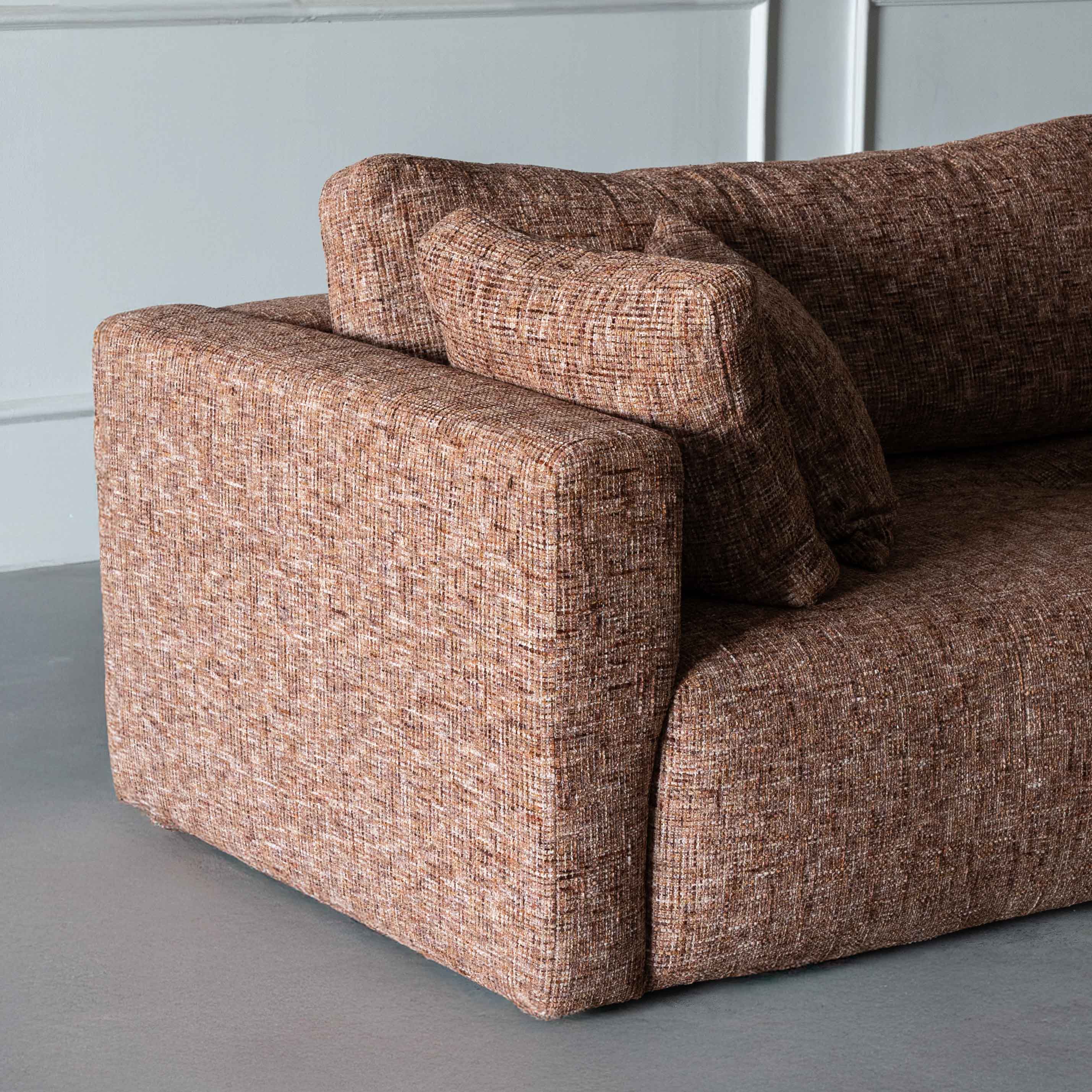 Sky Modern 2 Seater Chaise Sofa - Orange - Sofa - WS Living Furniture Furniture Store in Dubai