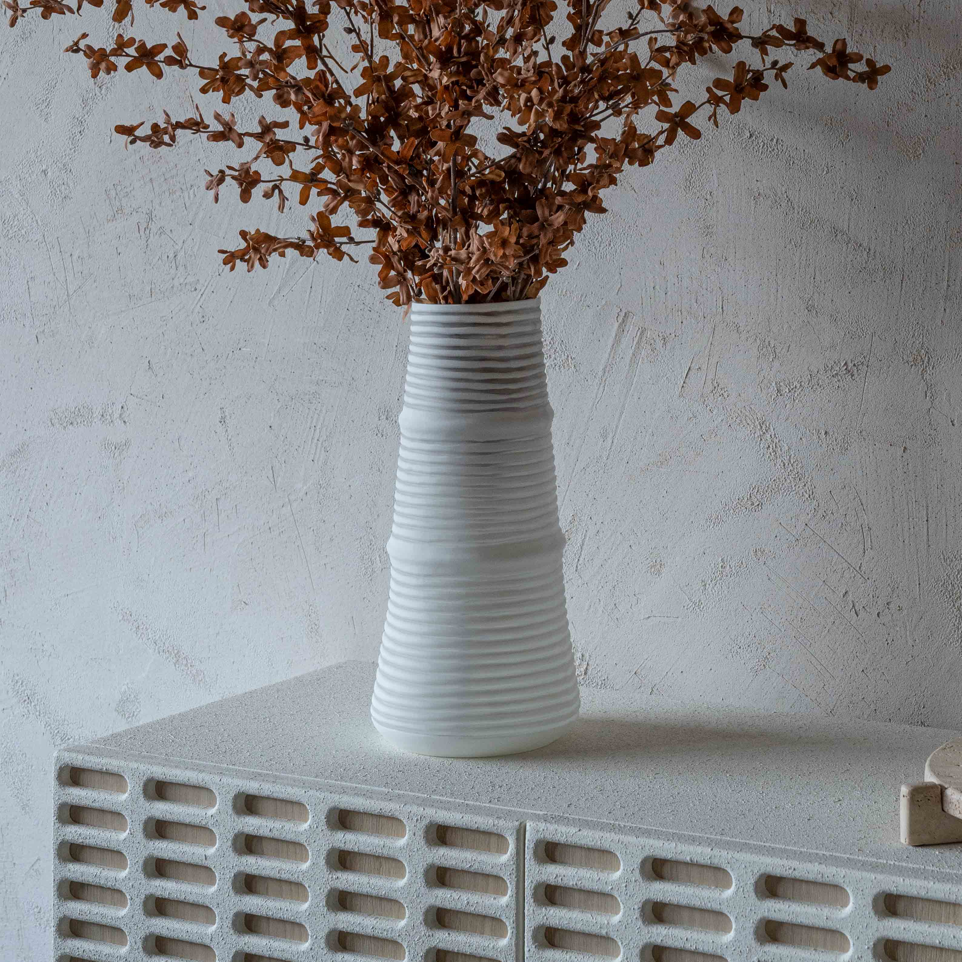 Snow Decorative Glass Vase | Flower Pot | Tall - Accesories - WS Living Furniture  Furniture Store in Dubai