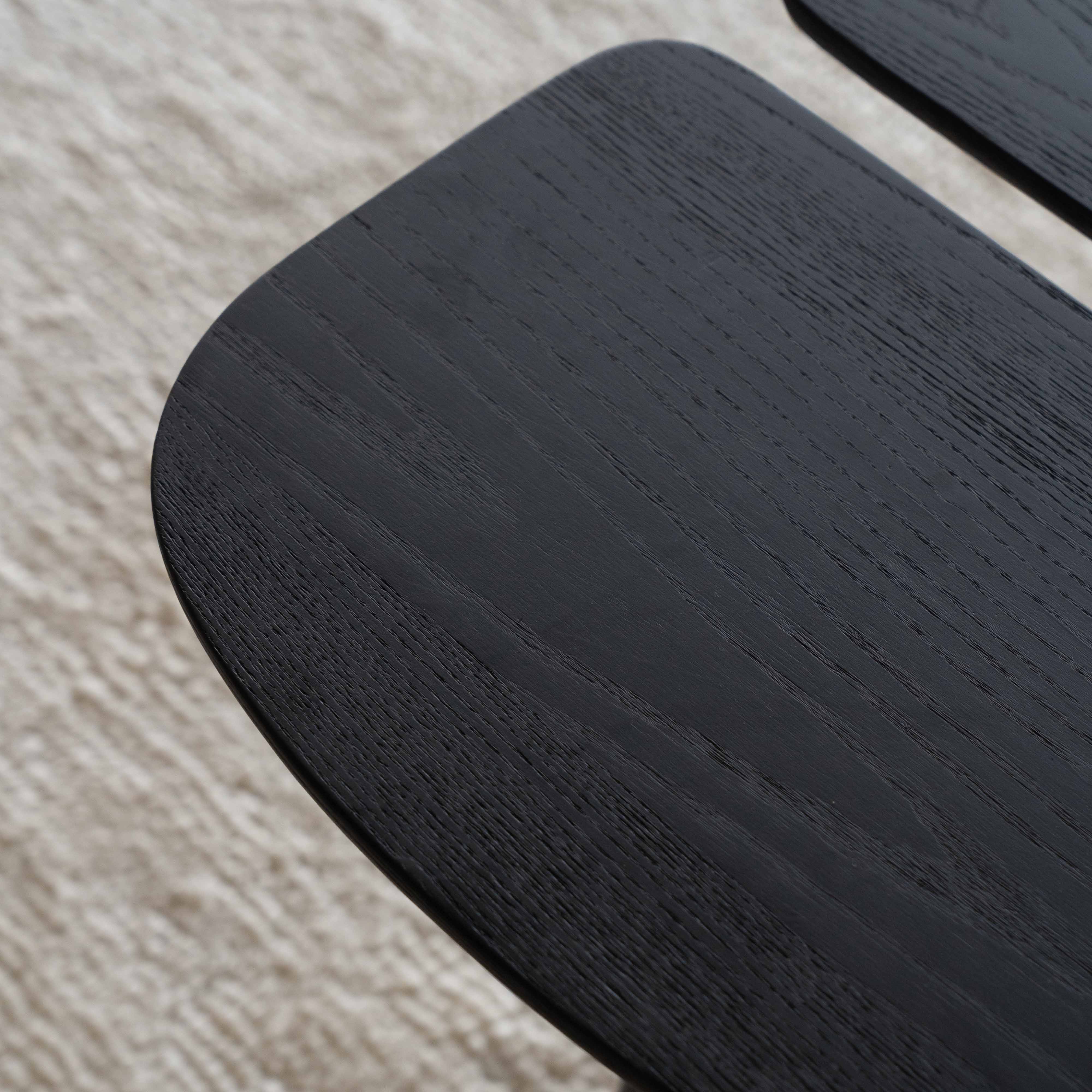 Split Solid Ash Wood Black Side Table - Side Tables - WS Living Furniture Furniture Store in Dubai