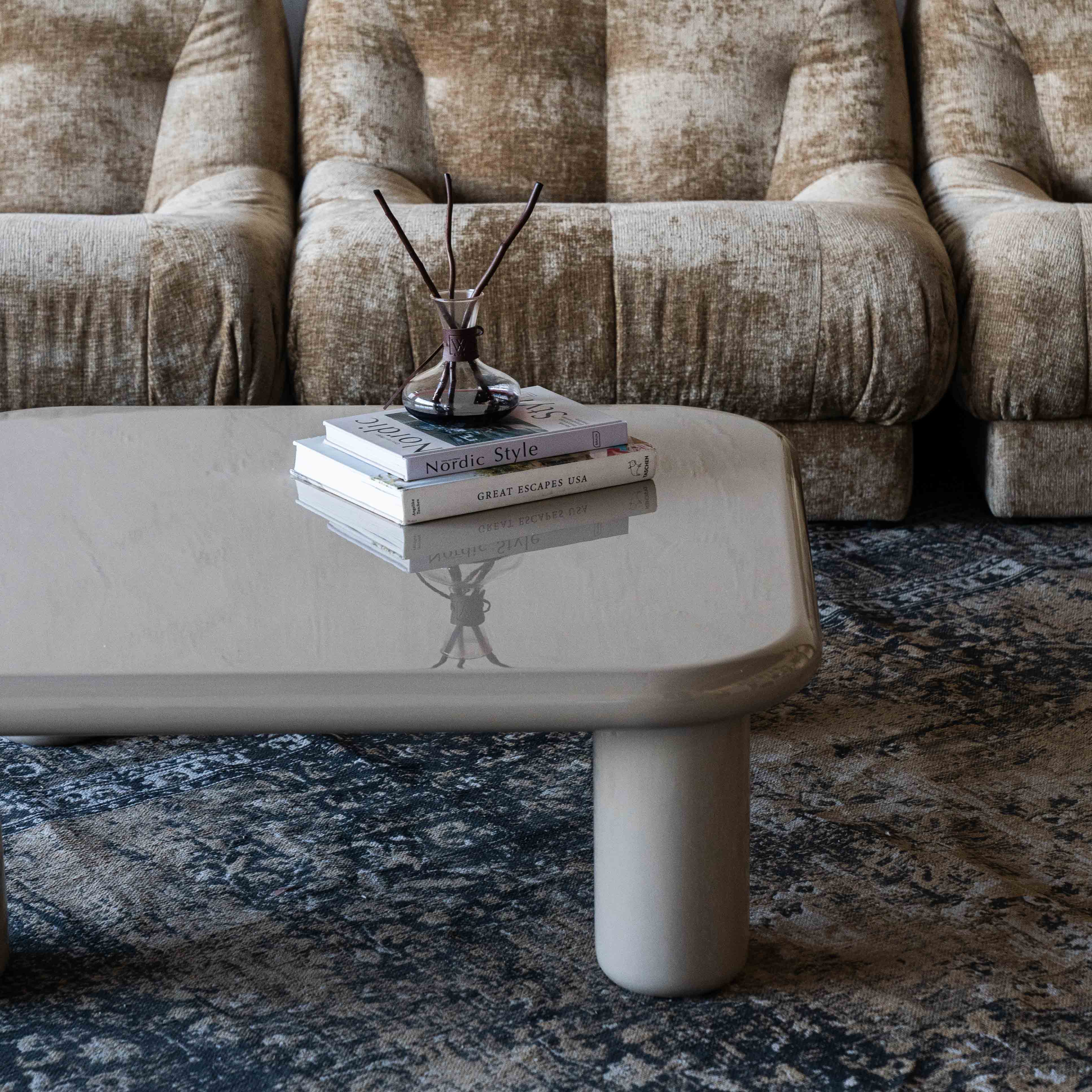 Hazel Beige High Gloss Modern Coffee Table - 988E1.0 - BC78 - Coffee Tables - WS Living Furniture Furniture Store in Dubai