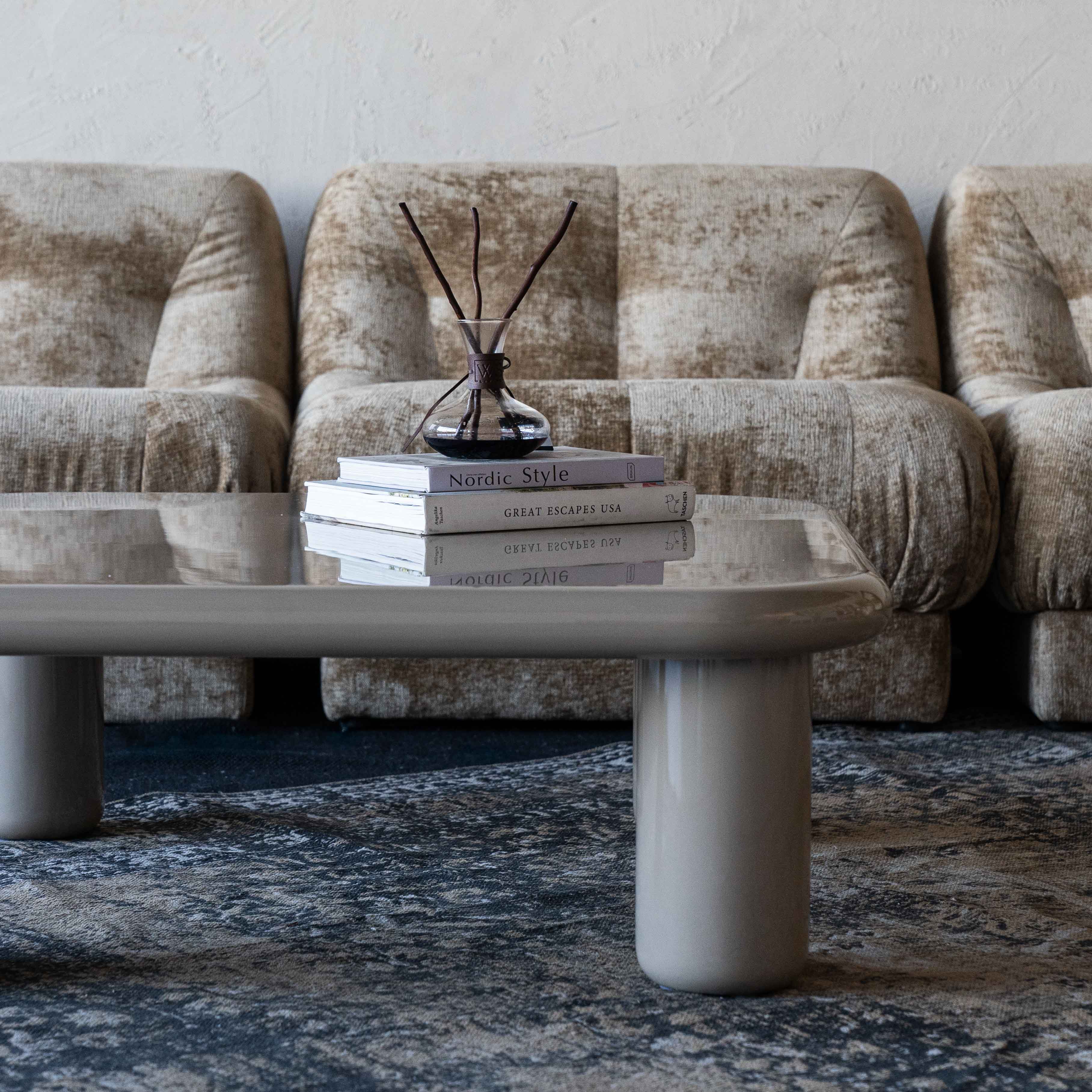 Hazel Beige High Gloss Modern Coffee Table - 988E1.0 - BC78 - Coffee Tables - WS Living Furniture Furniture Store in Dubai