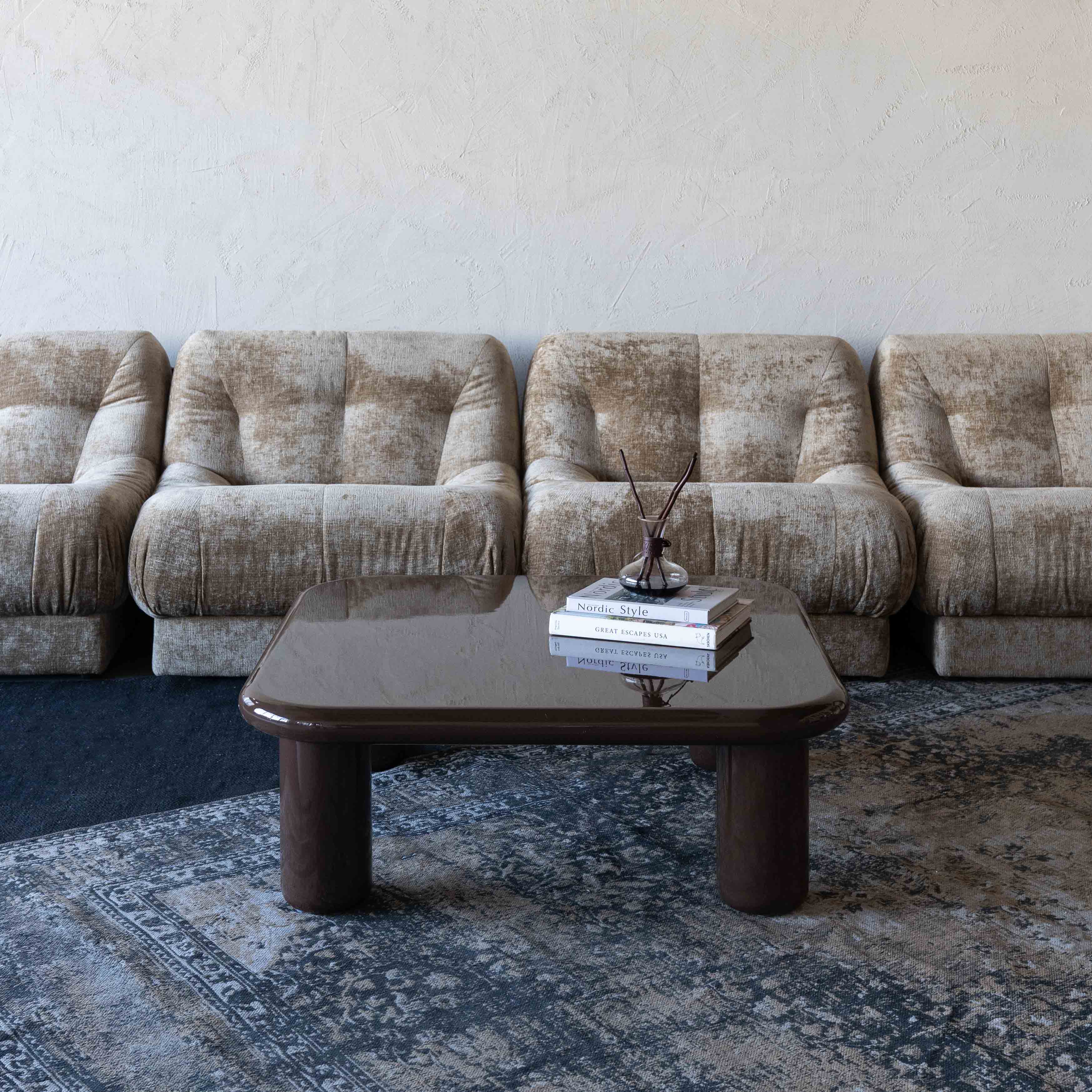 Hazel Brown Square High Gloss Coffee Table - 988E1.0 - BC68 - Coffee Tables - WS Living Furniture Furniture Store in Dubai