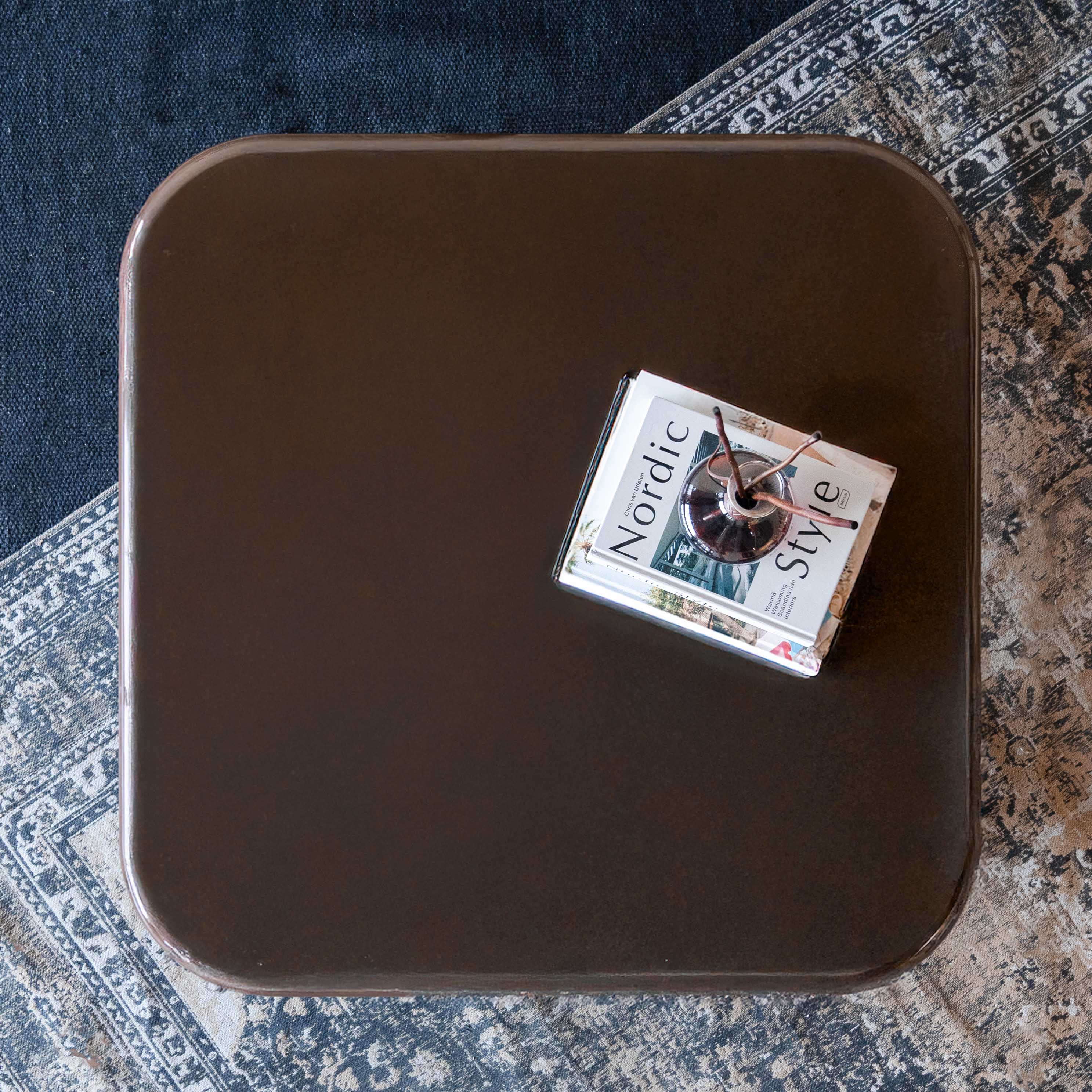 Hazel Brown Square High Gloss Coffee Table - 988E1.0 - BC68 - Coffee Tables - WS Living Furniture Furniture Store in Dubai