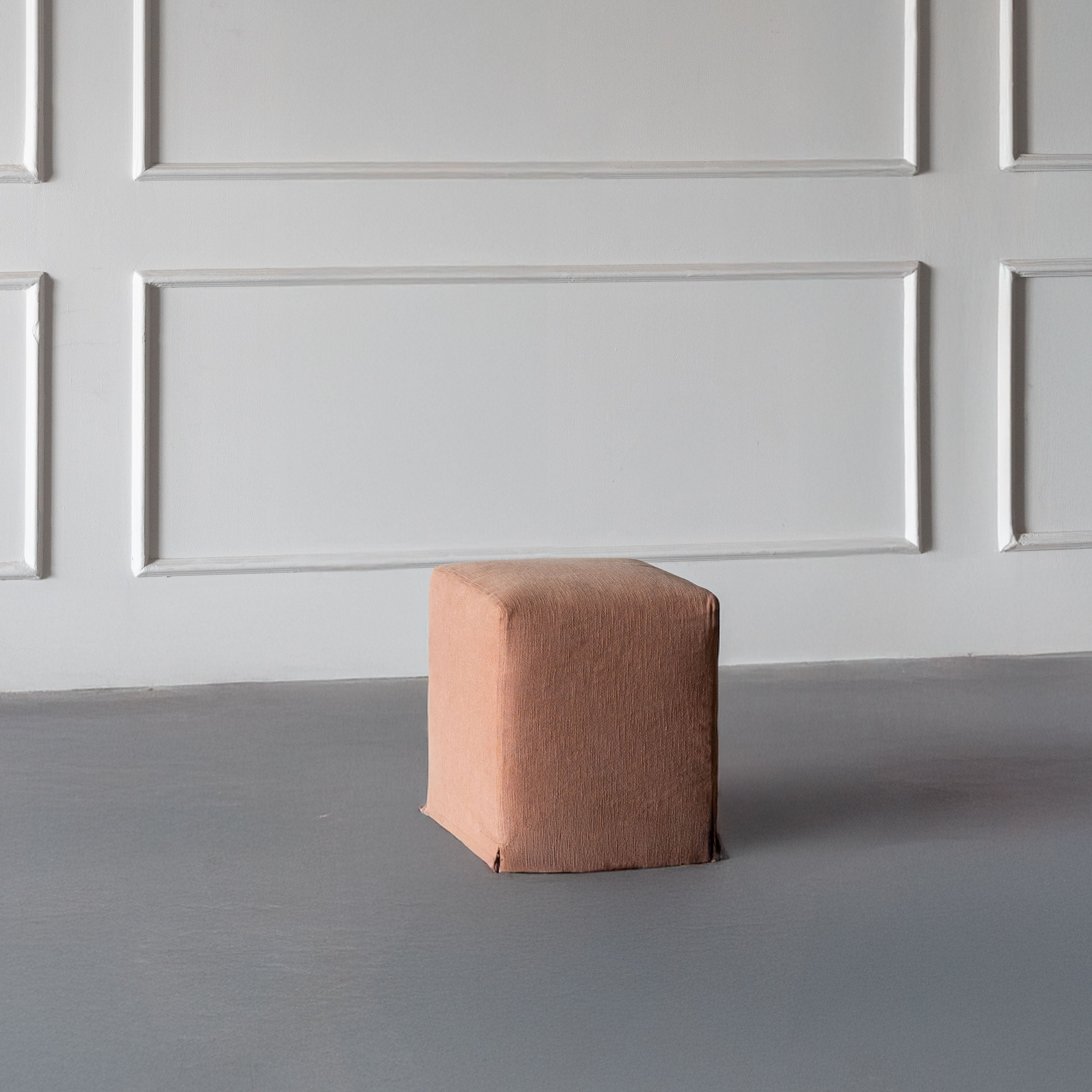 Evie Stool | Pouf - Orange - Pouf - WS Living Furniture Furniture Store in Dubai