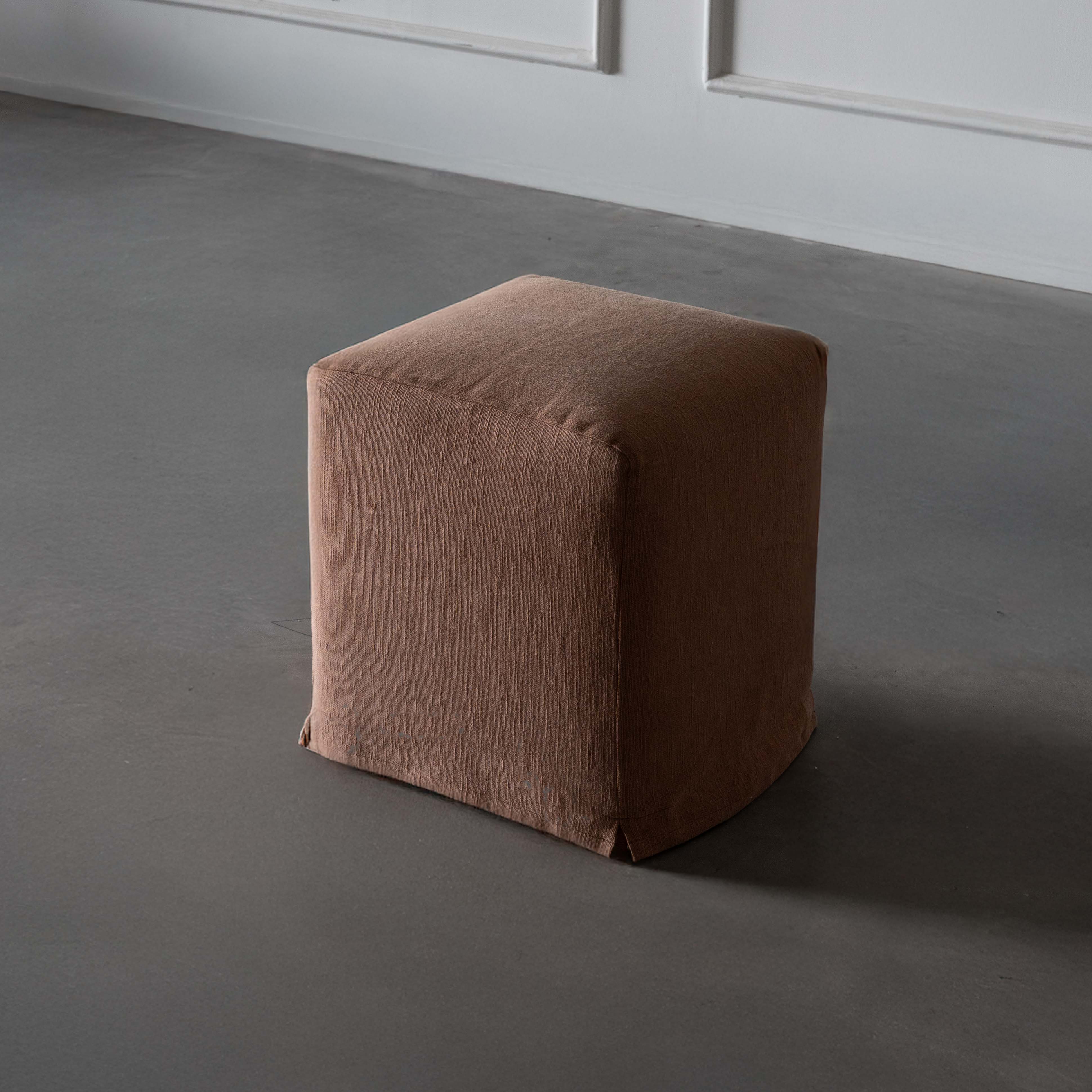 Evie Stool | Pouf - Orange - Pouf - WS Living Furniture Furniture Store in Dubai