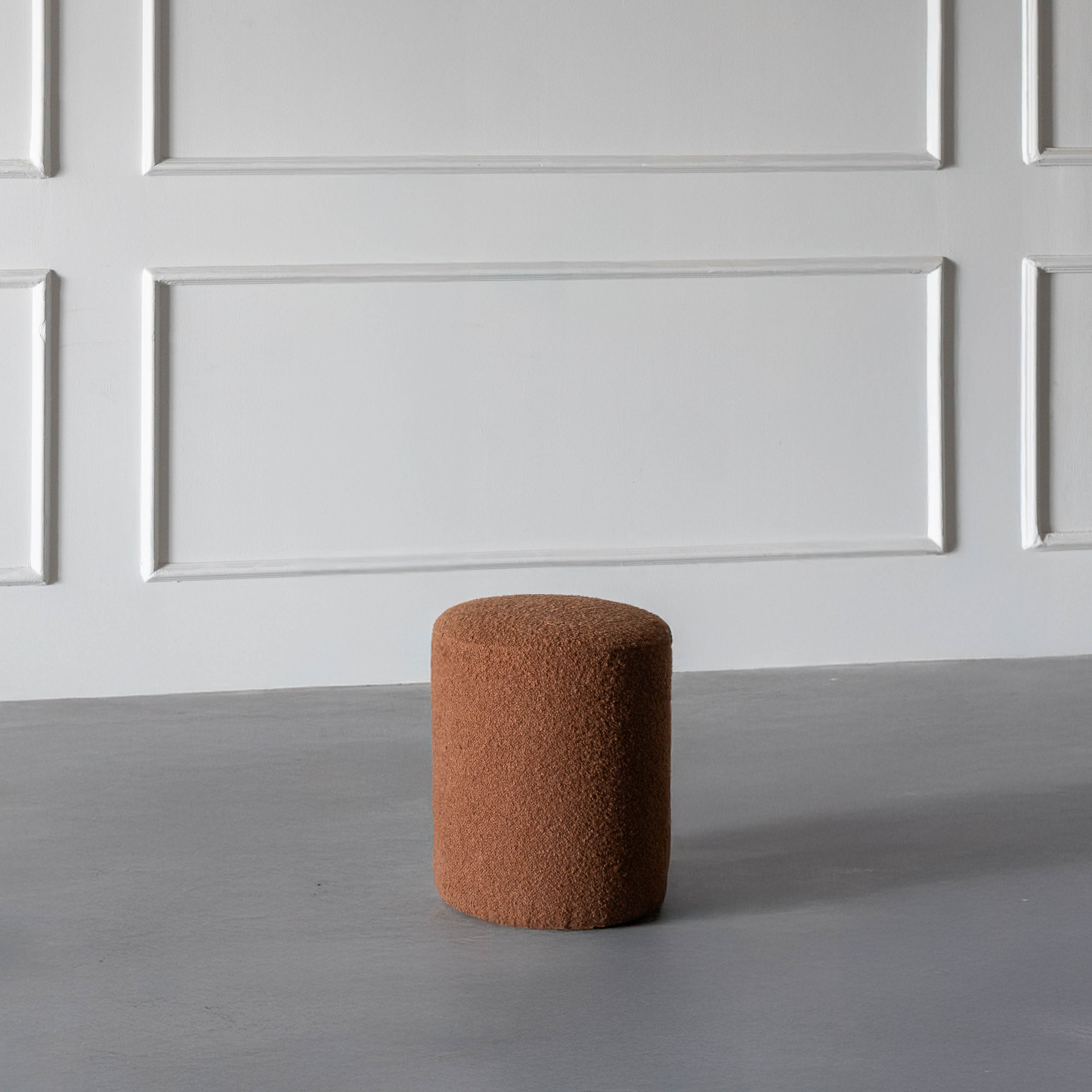 Contour Round Pouf - Caramel Brown - Pouf - WS Living Furniture Furniture Store in Dubai