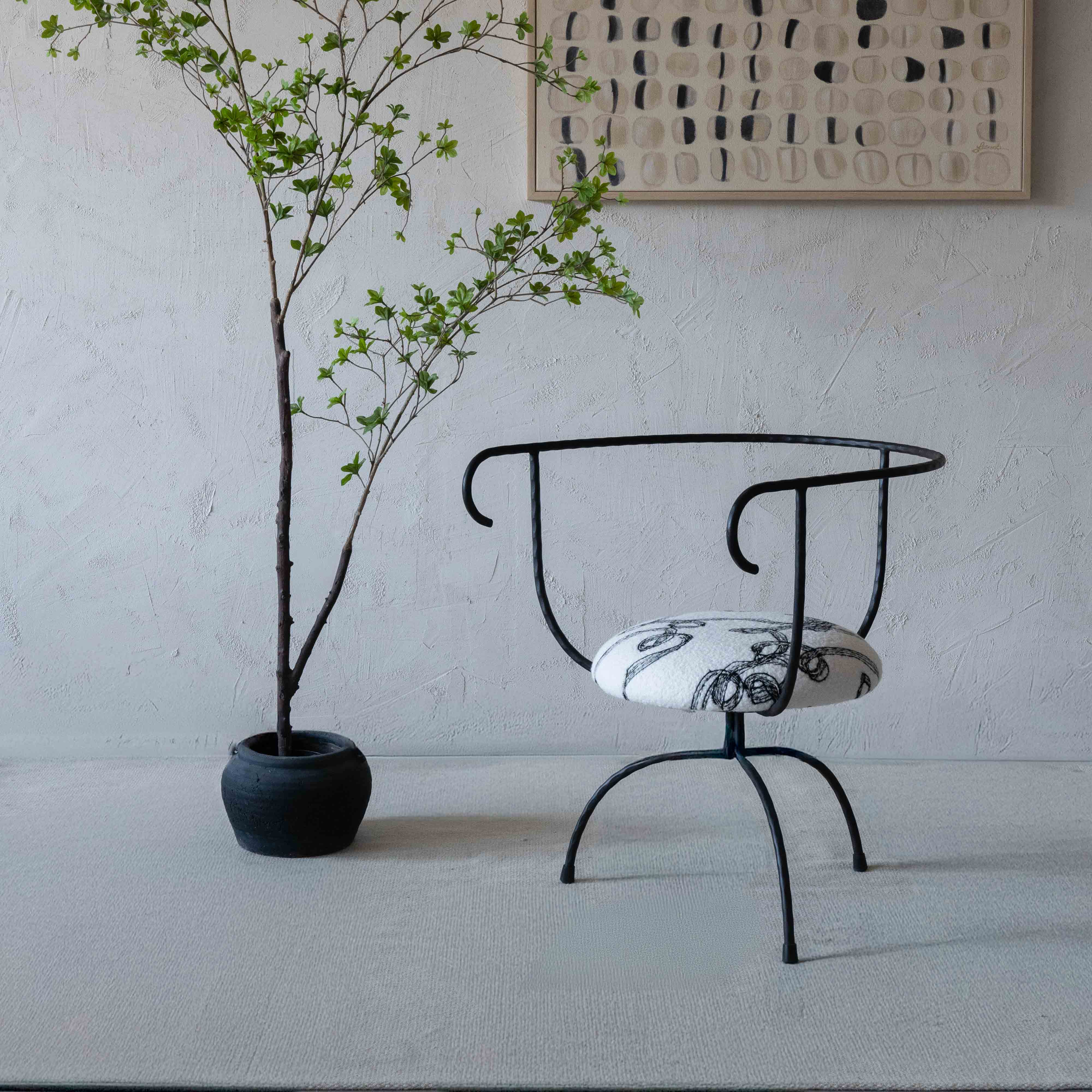Stylo Modern Steel White Arm Chair - Lounge Chair - WS Living Furniture Furniture Store in Dubai