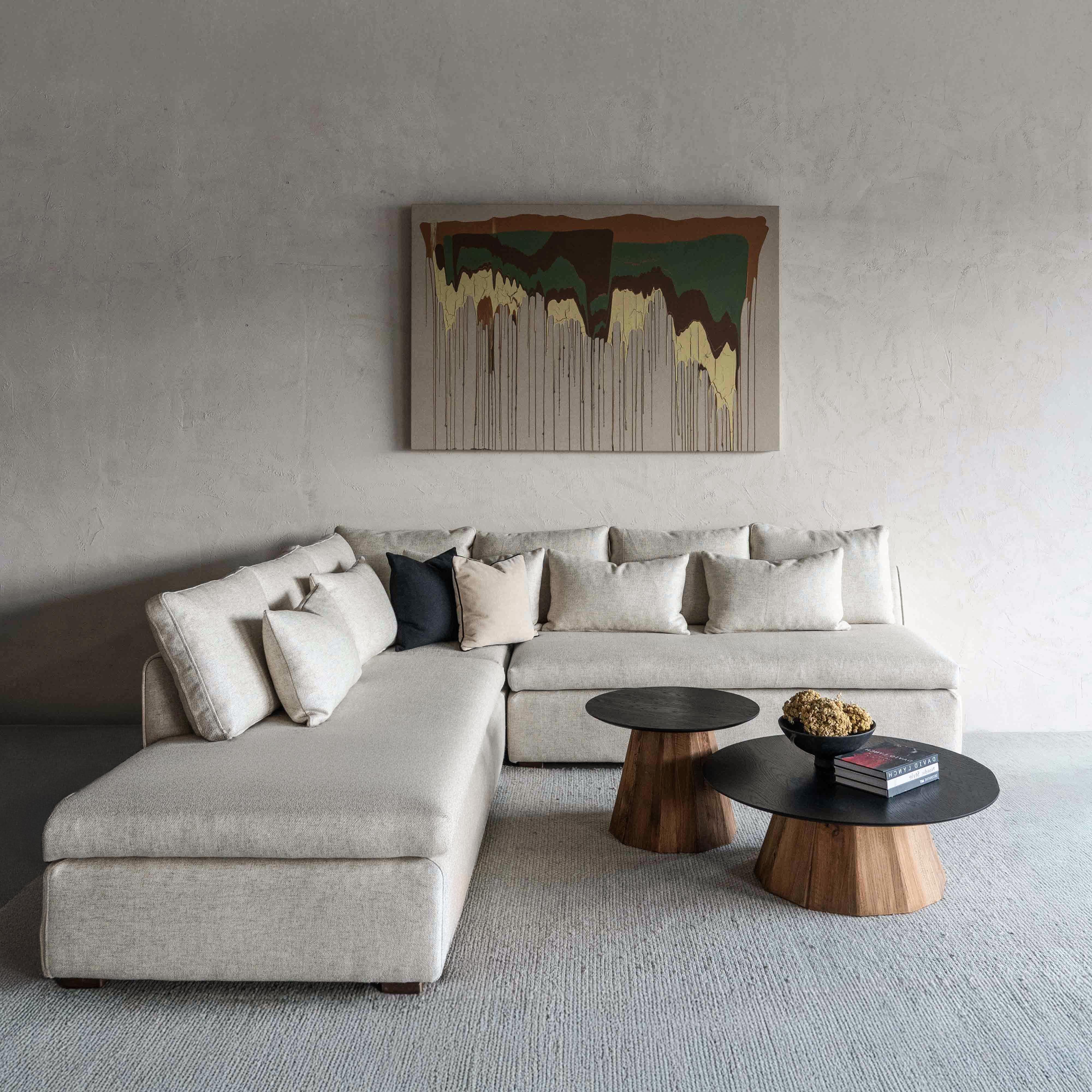 Sultan L Shape Sofa Set Light Grey