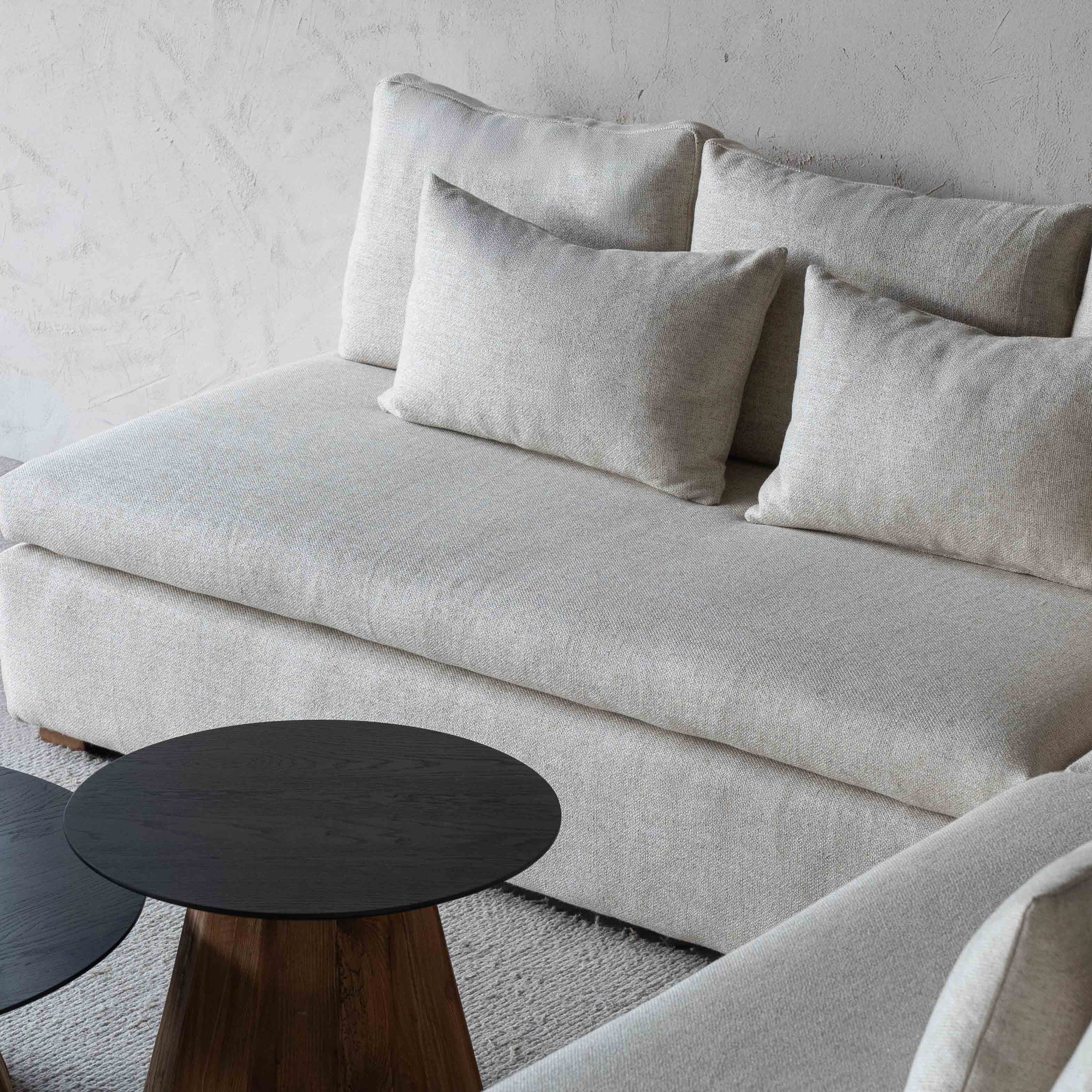 Sultan L Shape Sofa Set Light Grey with Nesting Table - Sofas - WS Living Furniture Furniture Store in Dubai