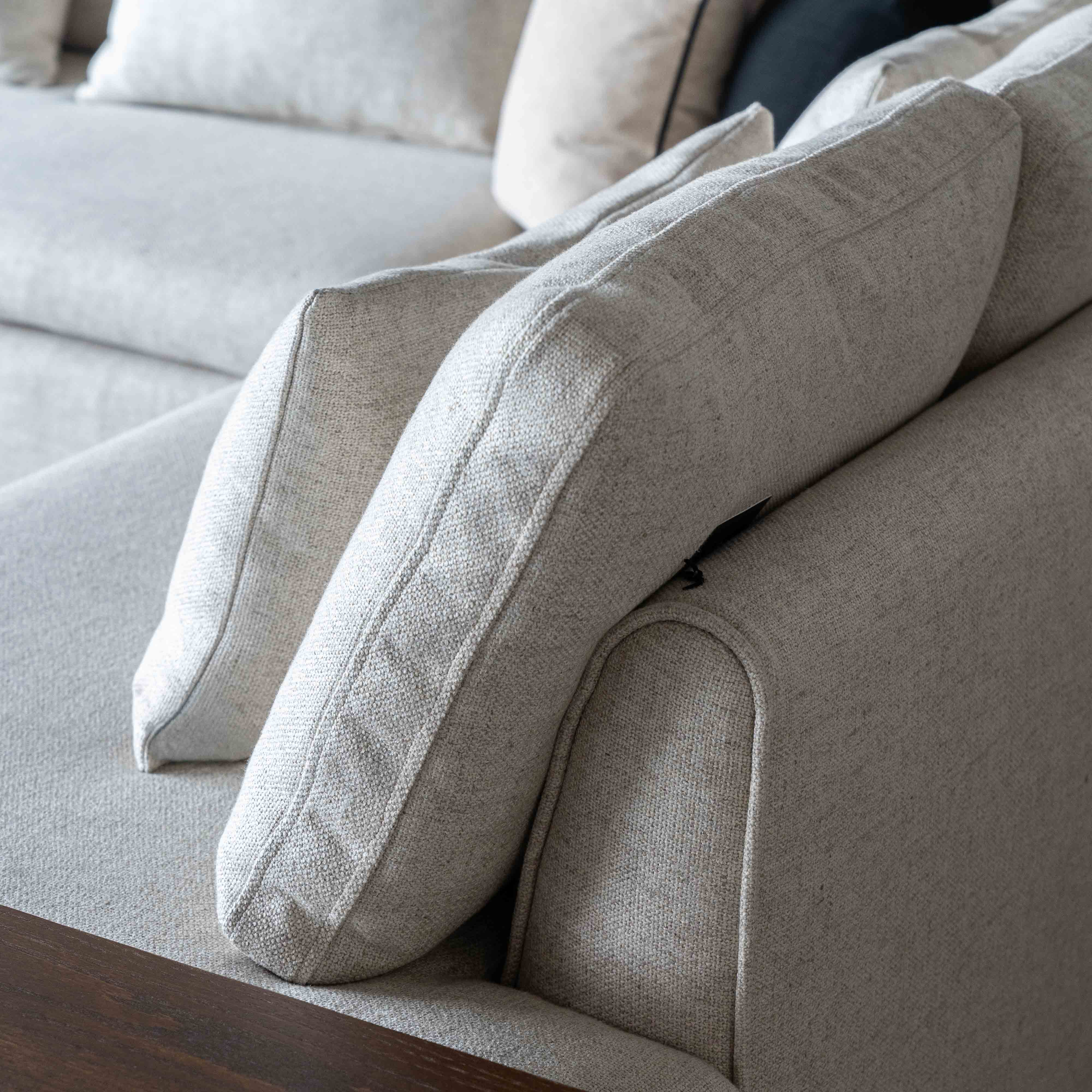 Sultan L Shape Sofa Set Light Grey with Nesting Table - Sofas - WS Living Furniture Home Furniture Stores in Dubai