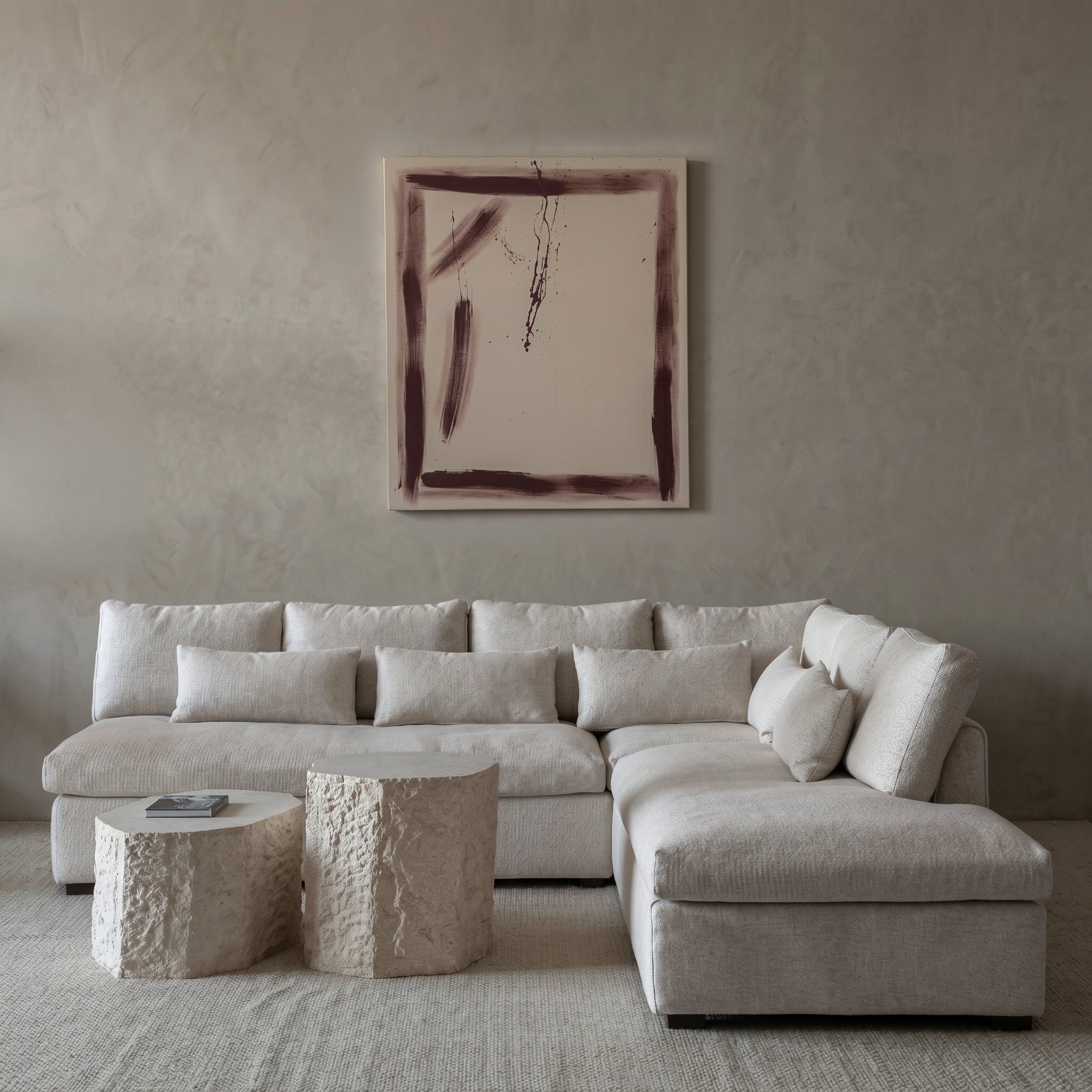 Sultan L Shape Sofa Set Light Grey