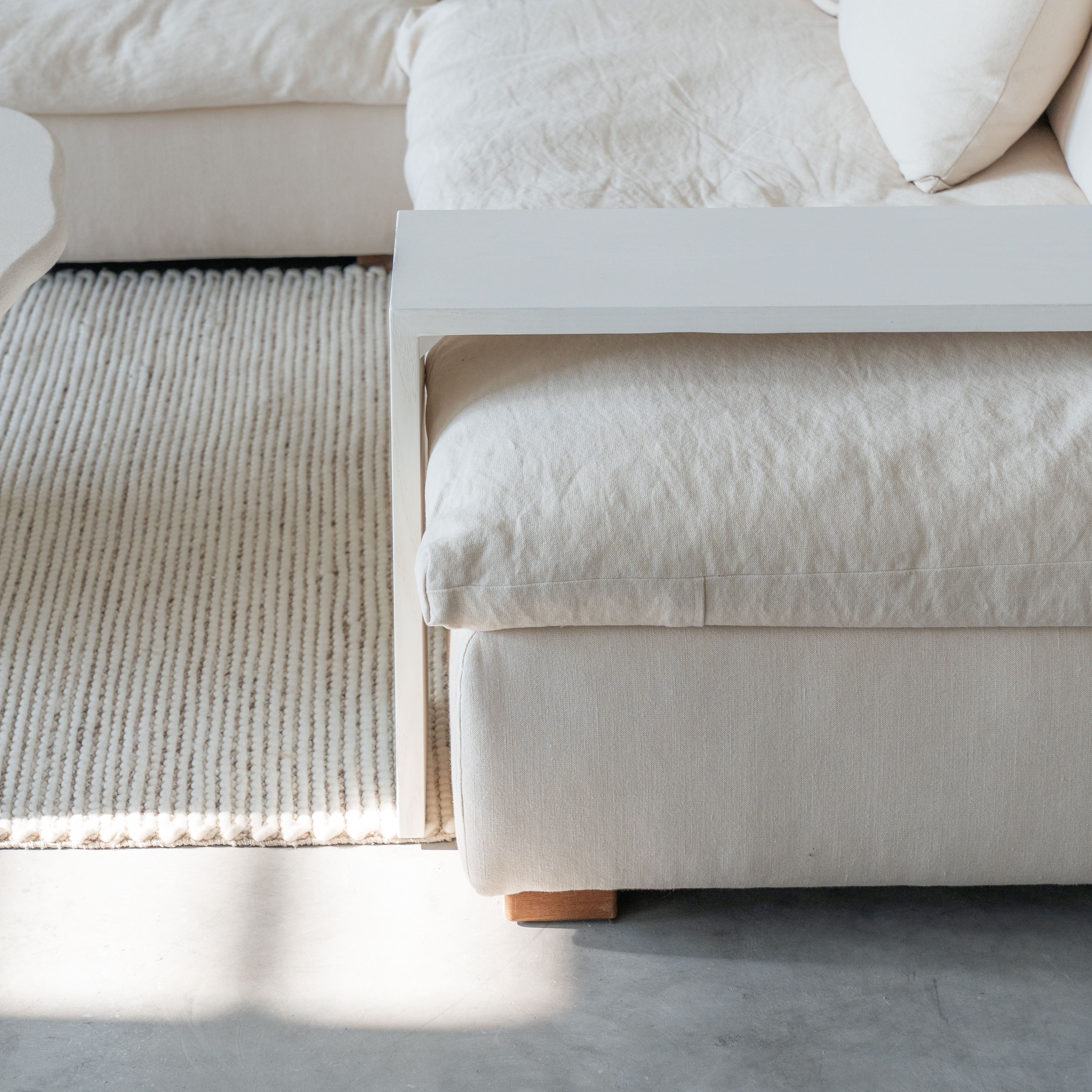Sultan L Shape Sofa-Beige with Table - Sofas - WS Living Furniture Furniture Store in Dubai