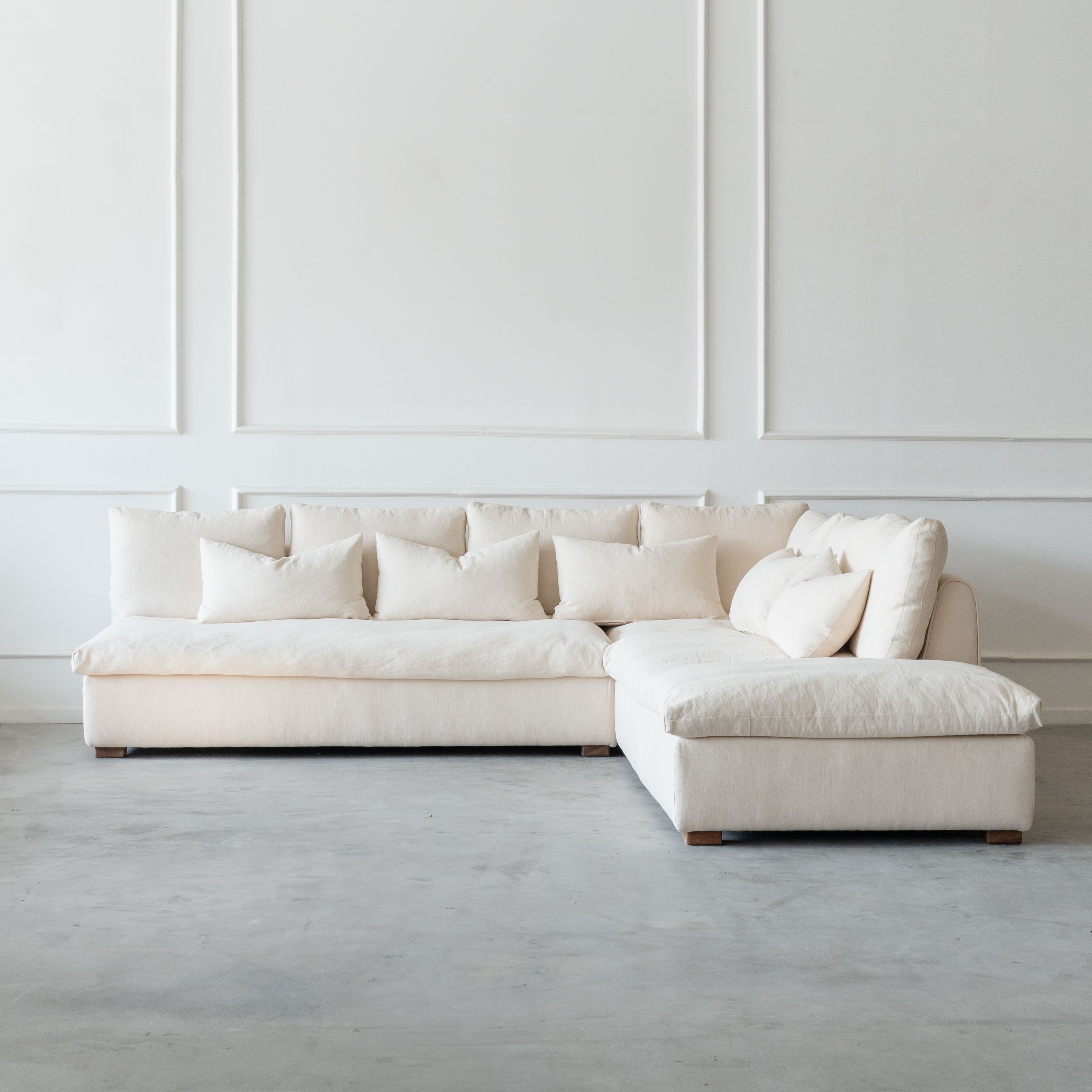 Sultan L Shape Sofa-Beige with Table - Sofas - WS Living Furniture Furniture Store in Dubai
