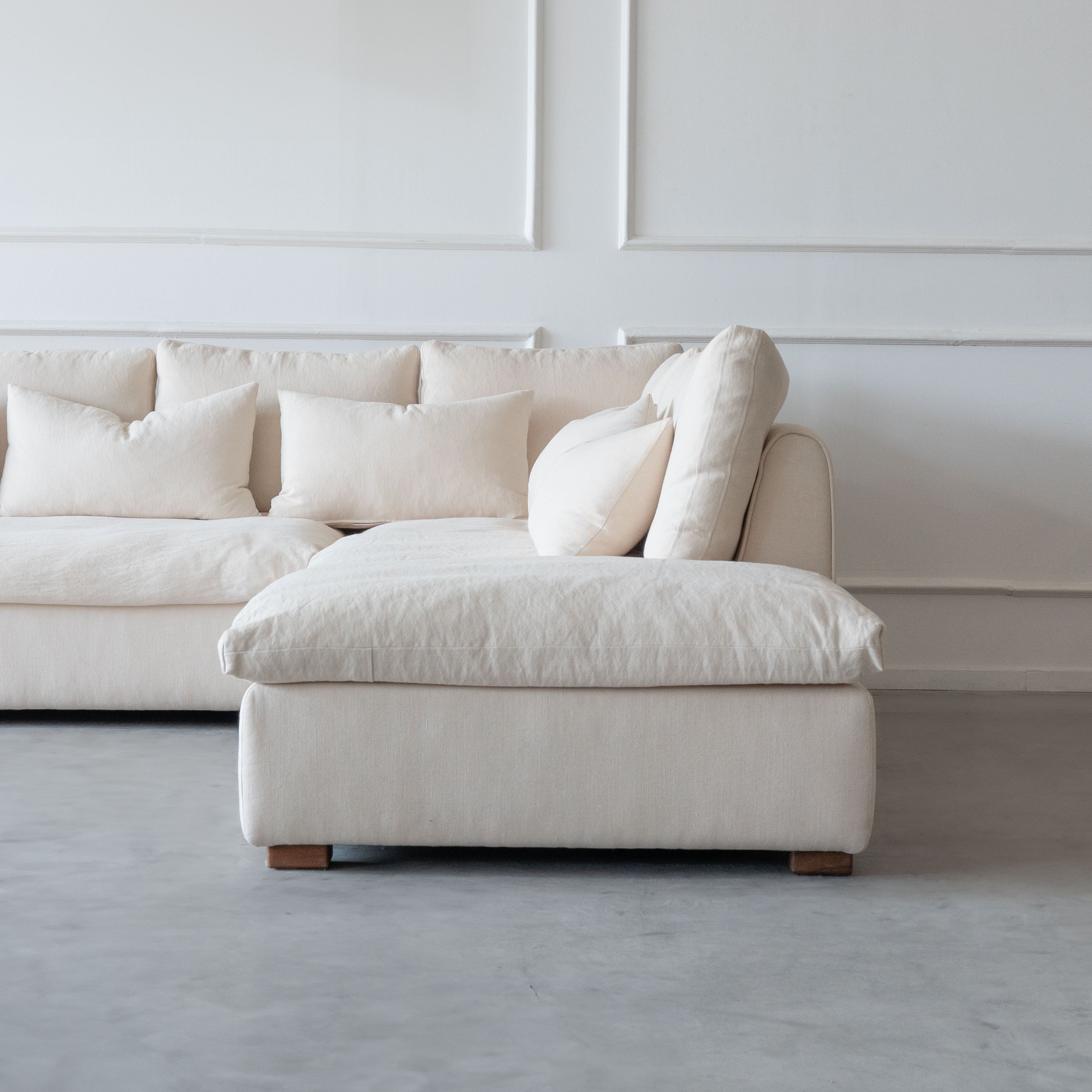 Sultan L Shape Sofa-Beige with Table - Sofas - WS Living Furniture Furniture Store in Dubai