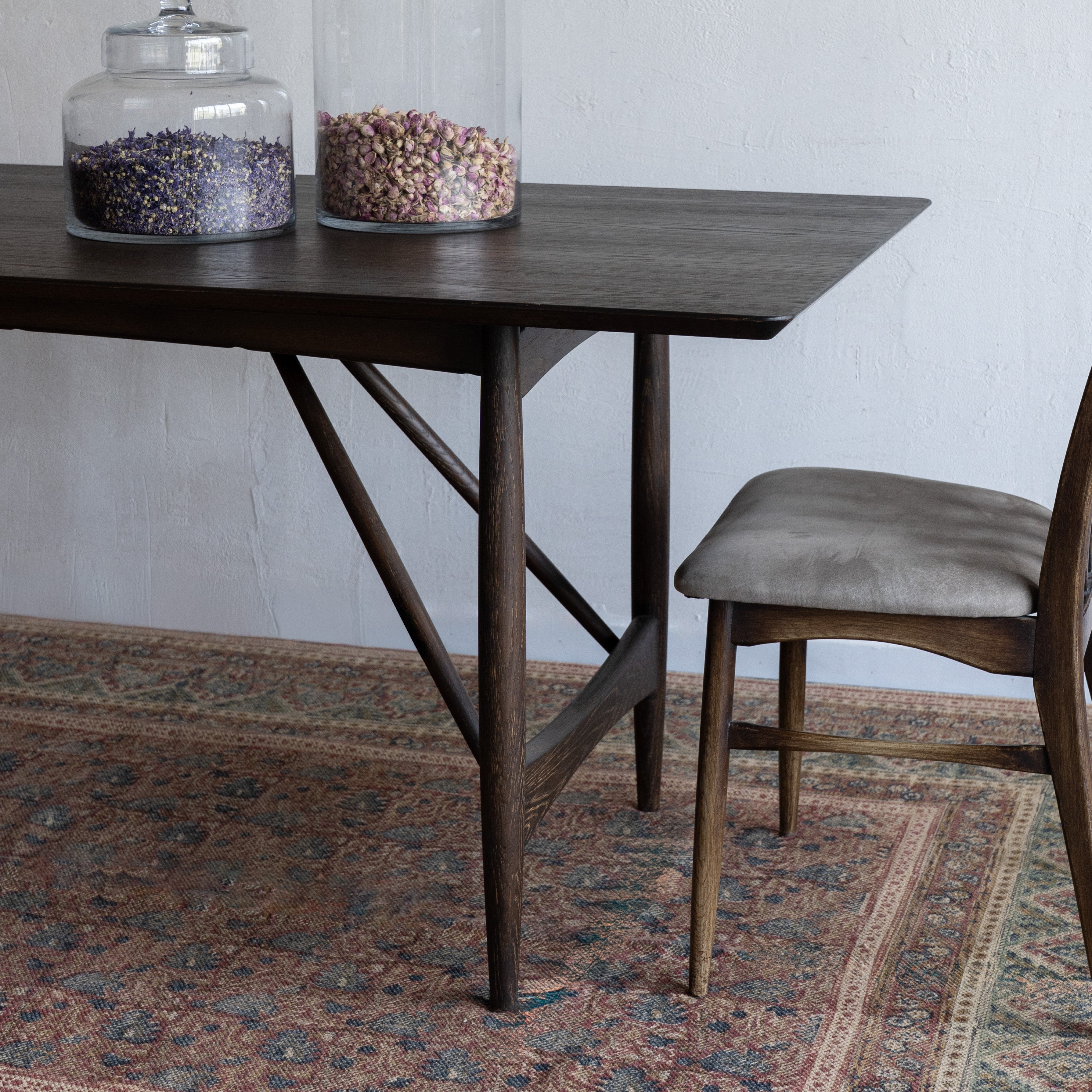 Tarin Rectangle Wabi-Sabi Dining Table - DARK