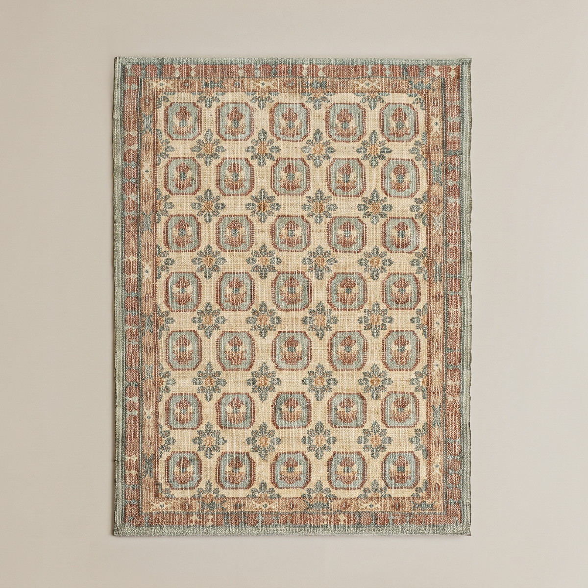 Saffron Tile Handcrafted Jute Rug - TLR0390 Rust