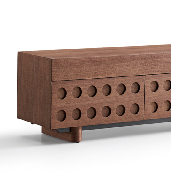 Orix Grid Walnut Modern Tv Unit ( Pre-order 60 days Delivery)