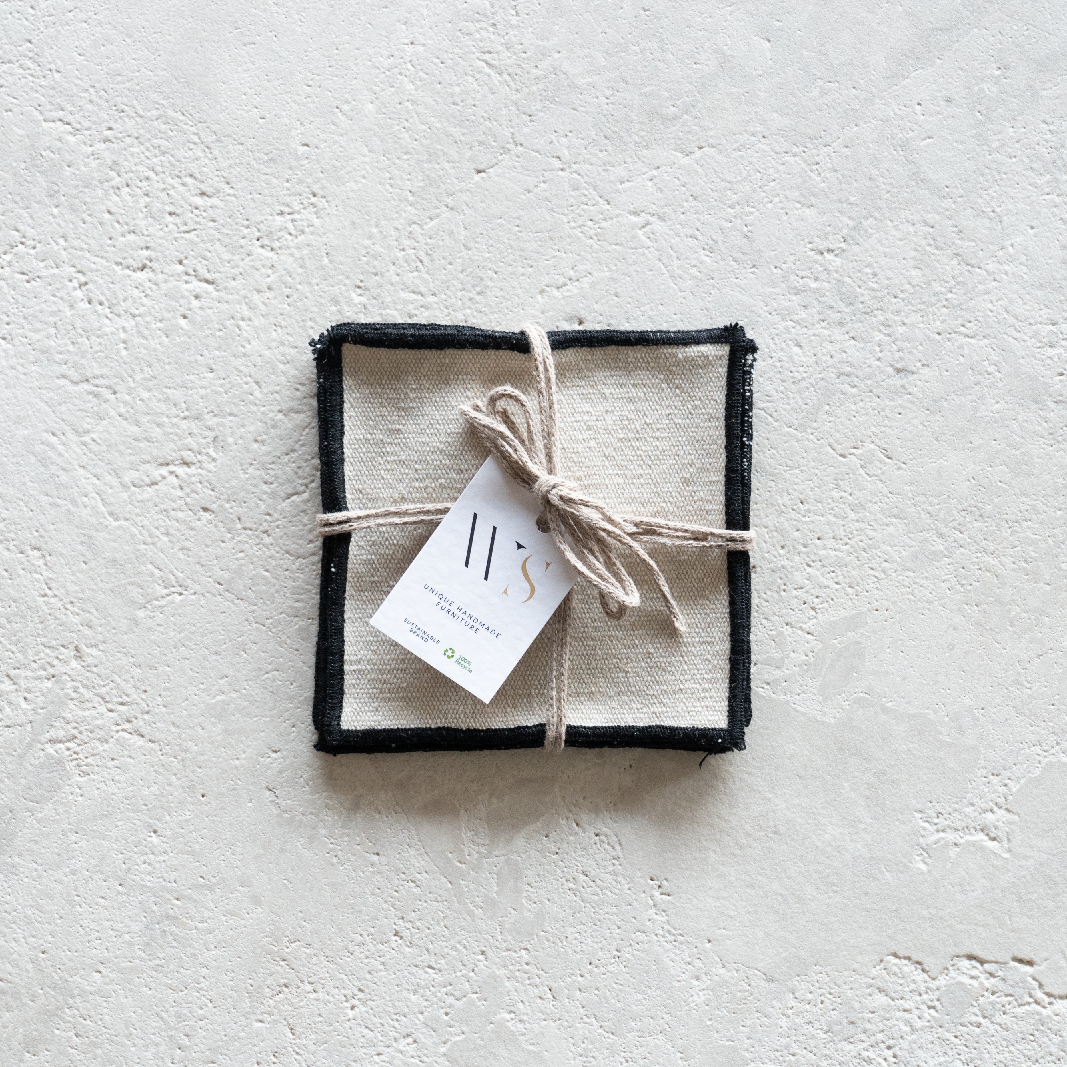 Linen Table Coaster-Set Of Four - - WS Living Furniture Furniture Store in Dubai