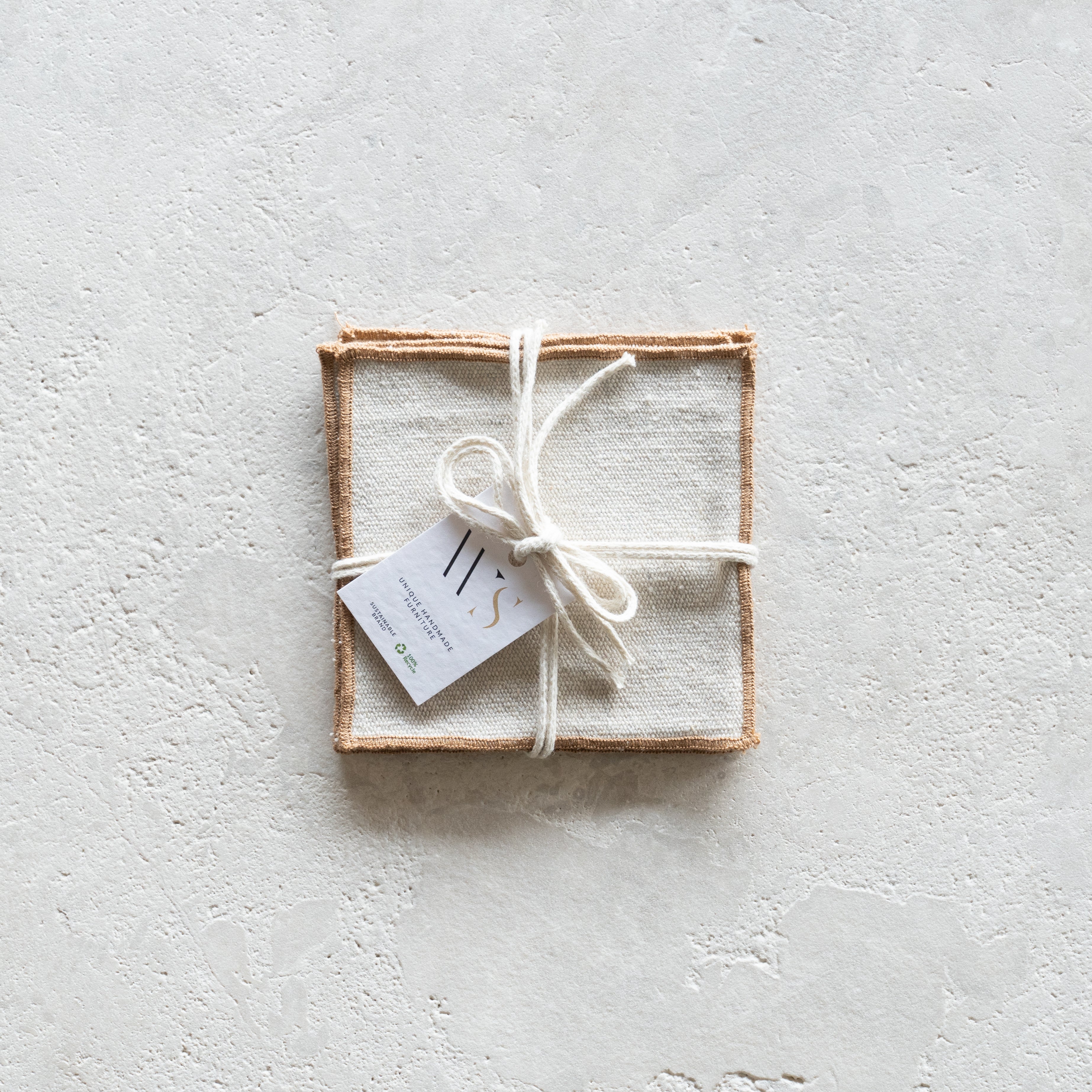 Linen Table Coaster-Set Of Four - - WS Living Furniture Furniture Store in Dubai