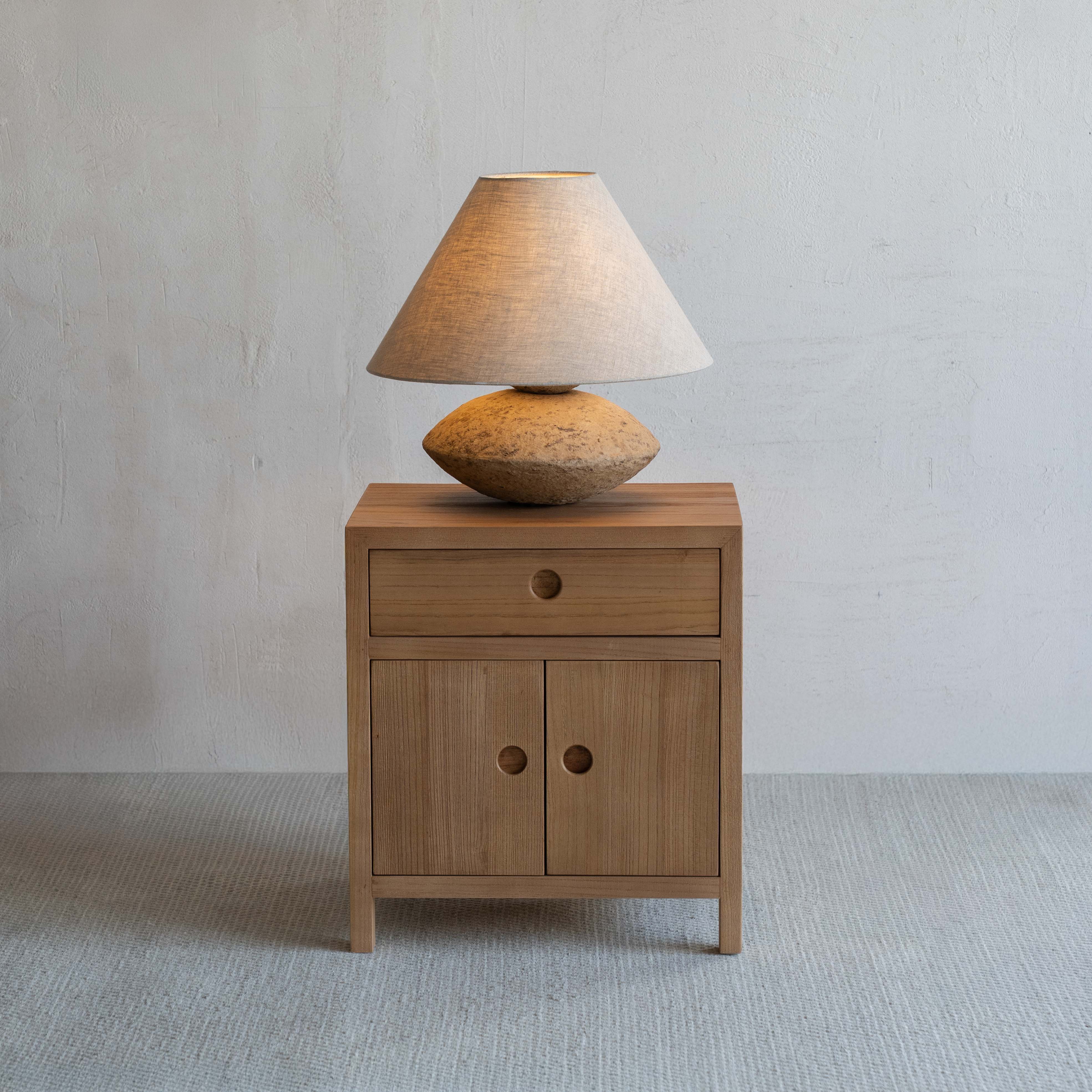 Tanso Wabi-Sabi Style Bed Side Table With Storage