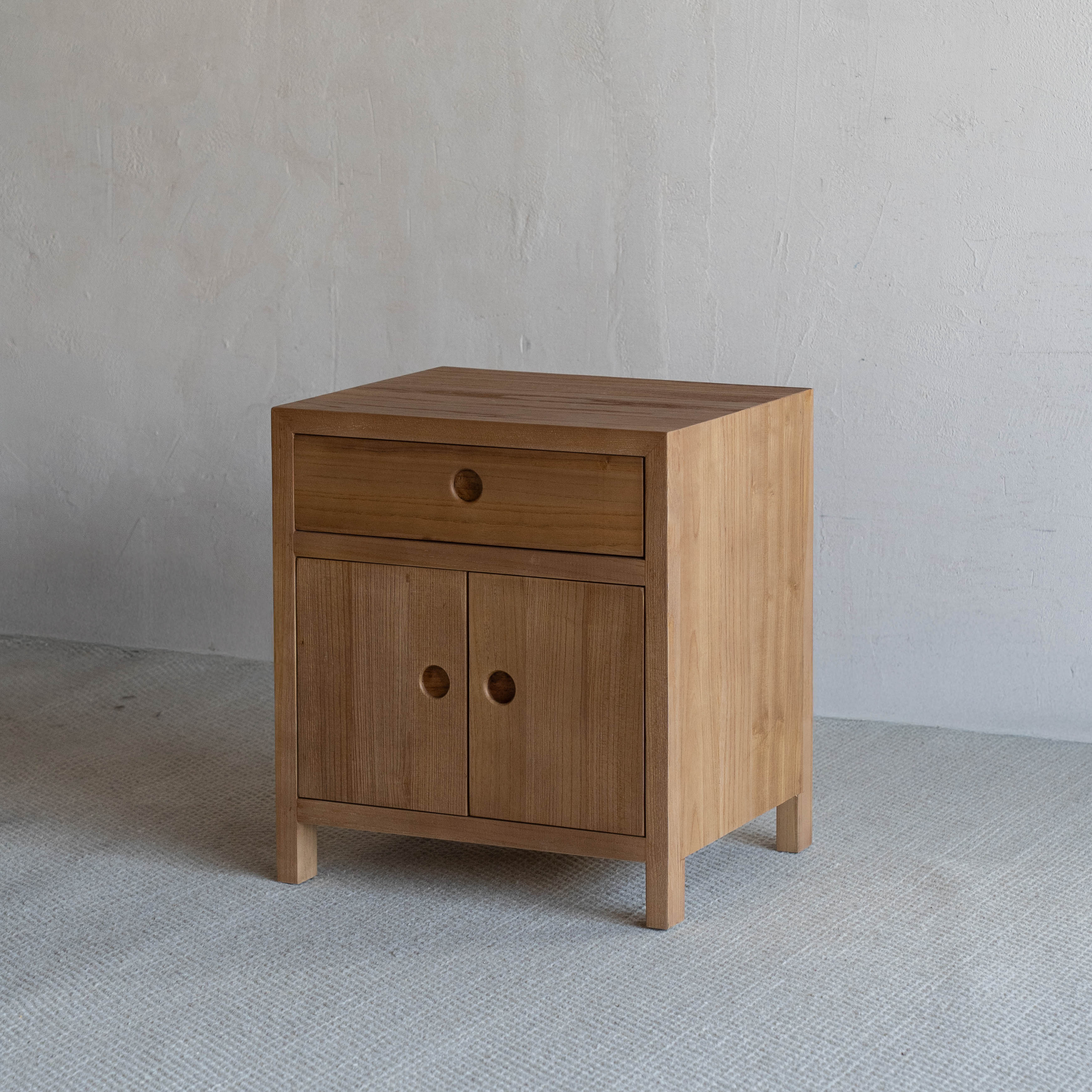 Tanso Wabi-Sabi Style Bed Side Table With Storage