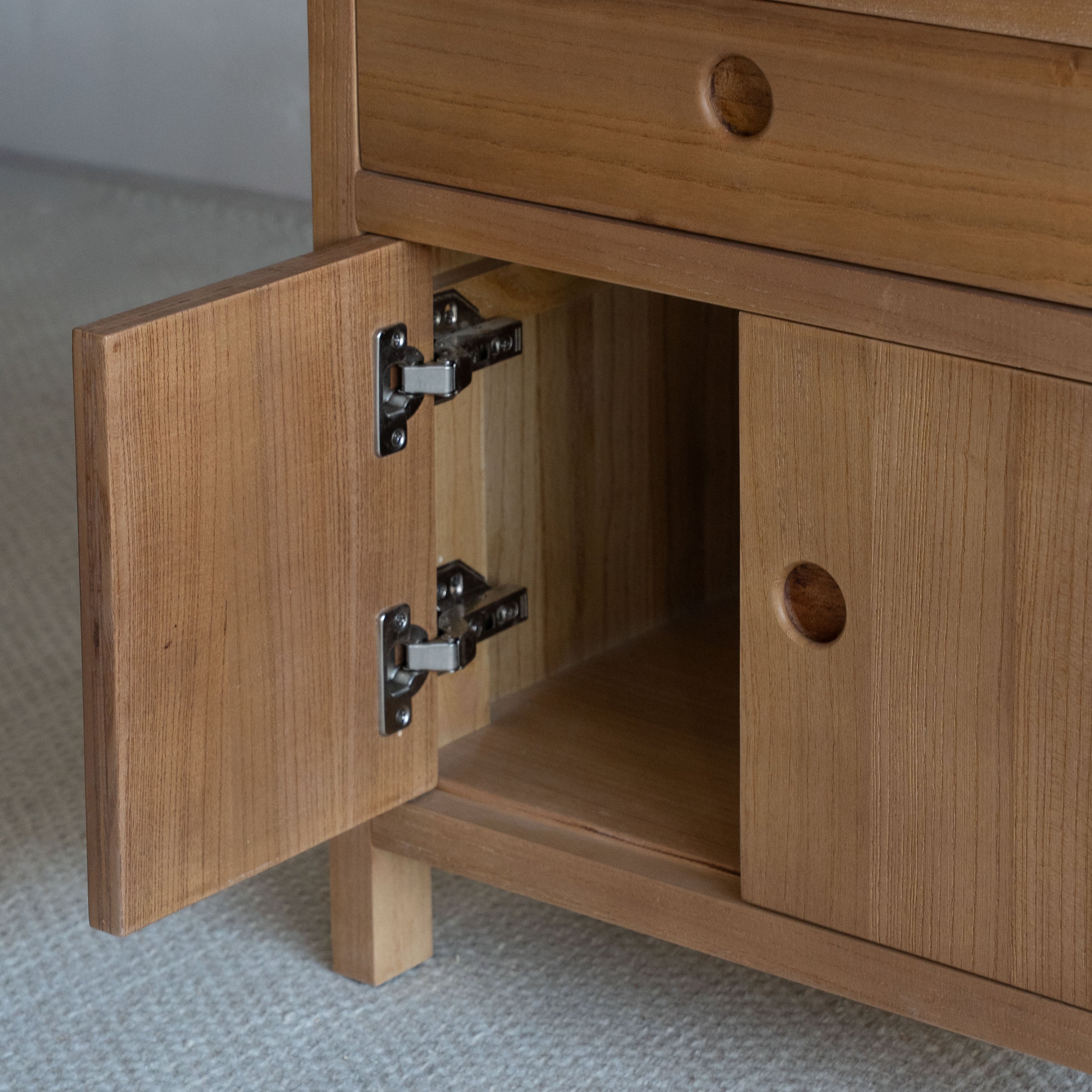 Tanso Wabi-Sabi Style Bed Side Table With Storage