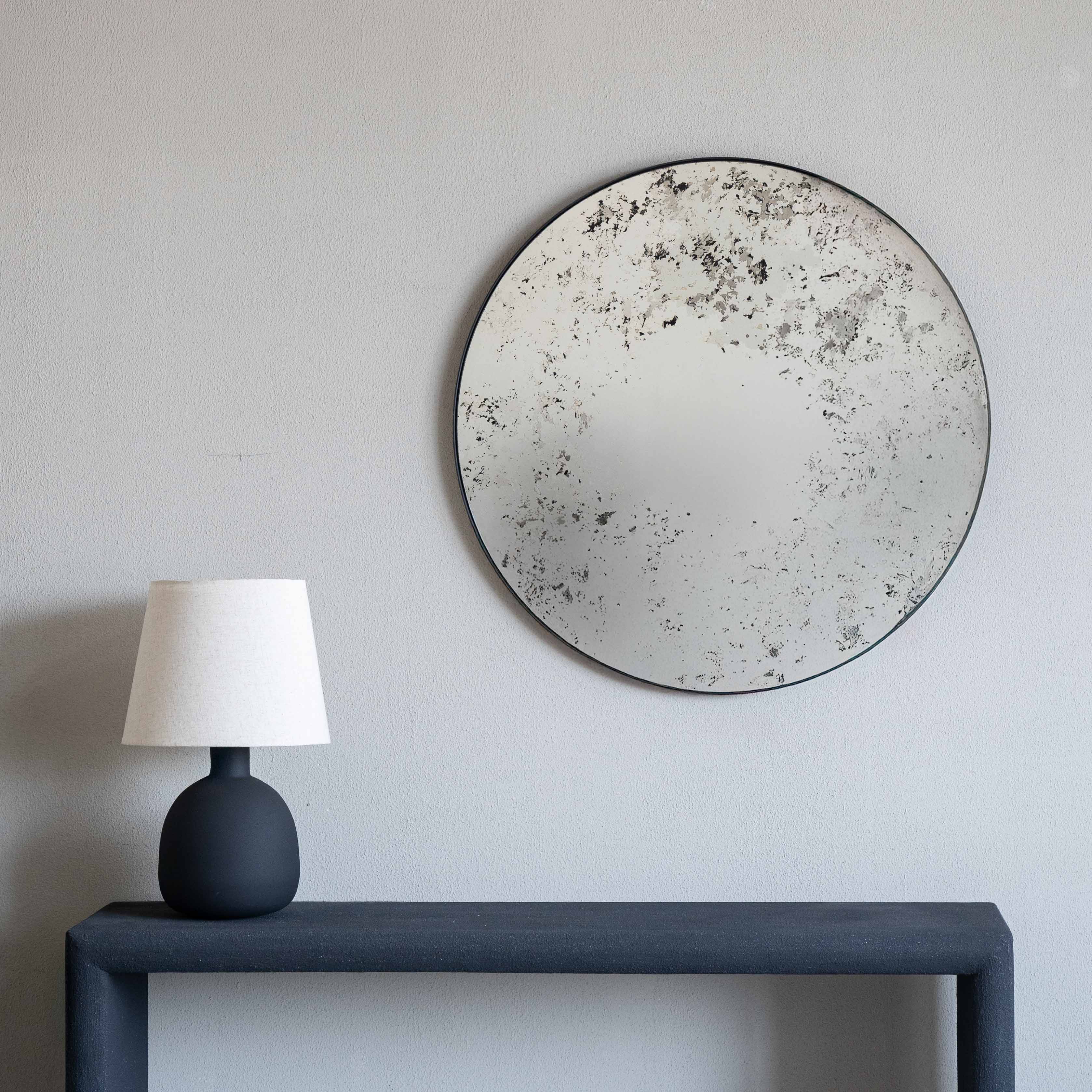 Tessa Classic Textured Round Wall Mirror - Mirror - WS Living Furniture Furniture Store in Dubai