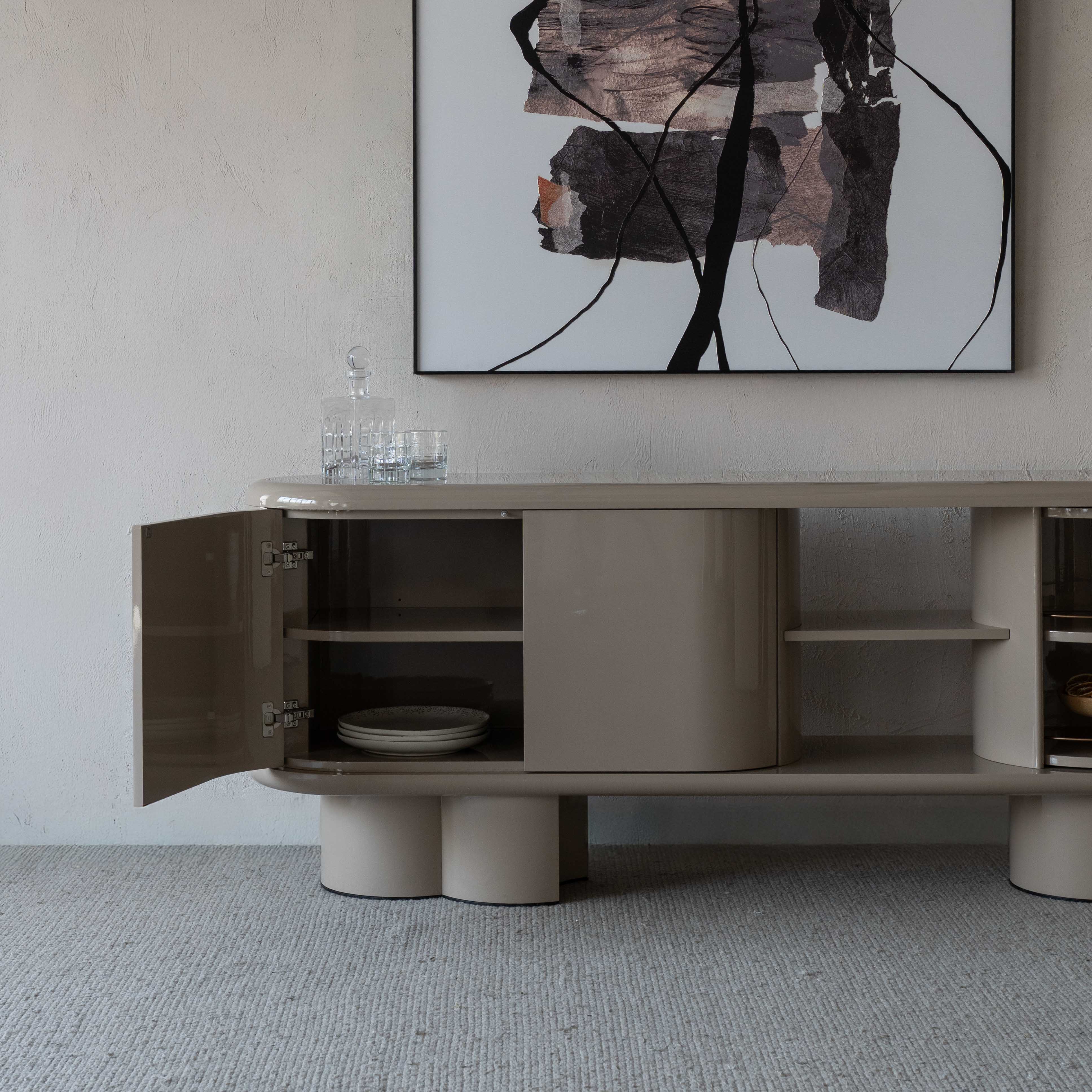 Thomas Beige High Gloss Modern Sideboard - 032M1.8 - TV Units - WS Living Furniture Furniture Store in Dubai